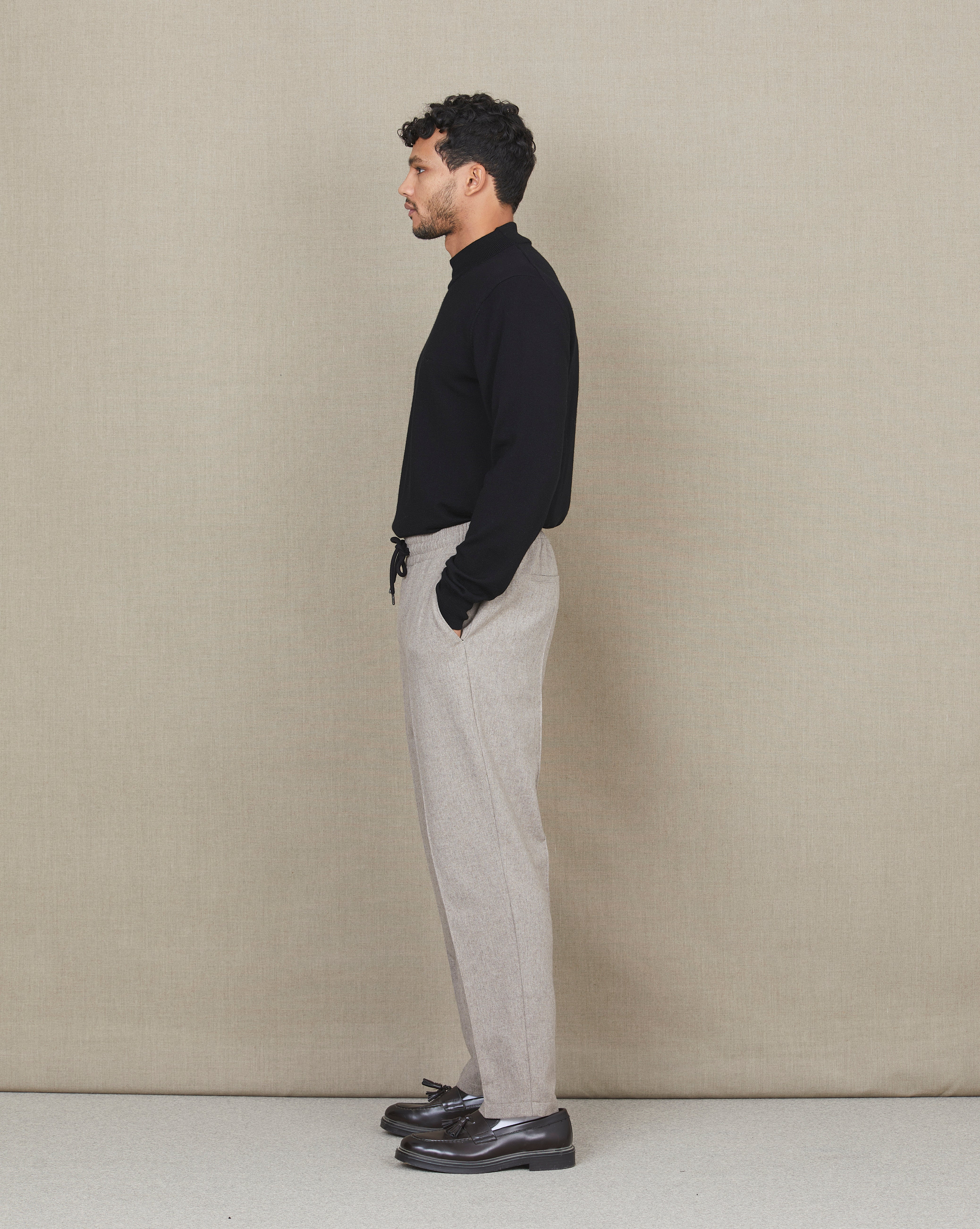 DUCK FIT WOOL PANTS BEIGE