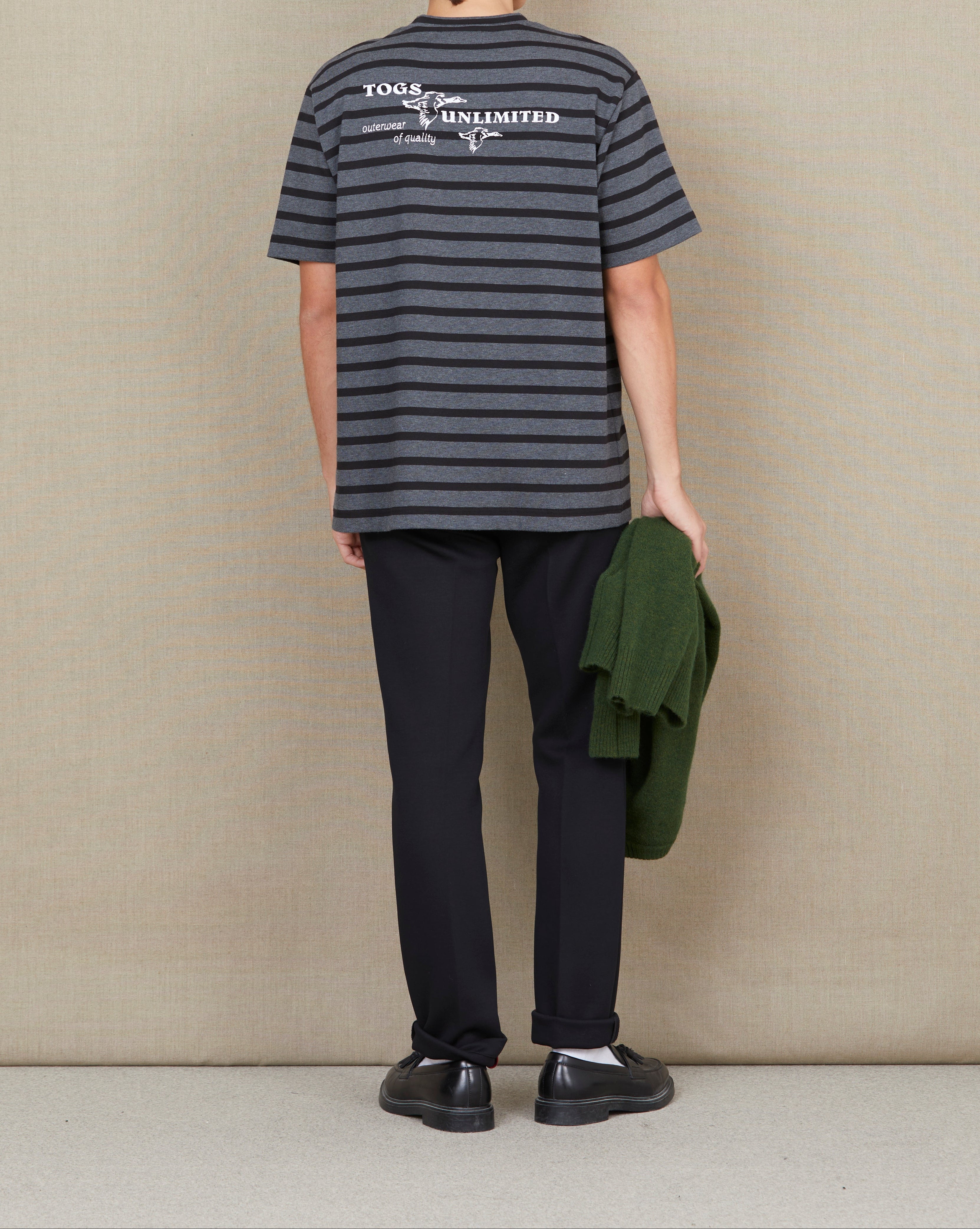 T-SHIRT OUTERWEAR STRIPES NOIR
