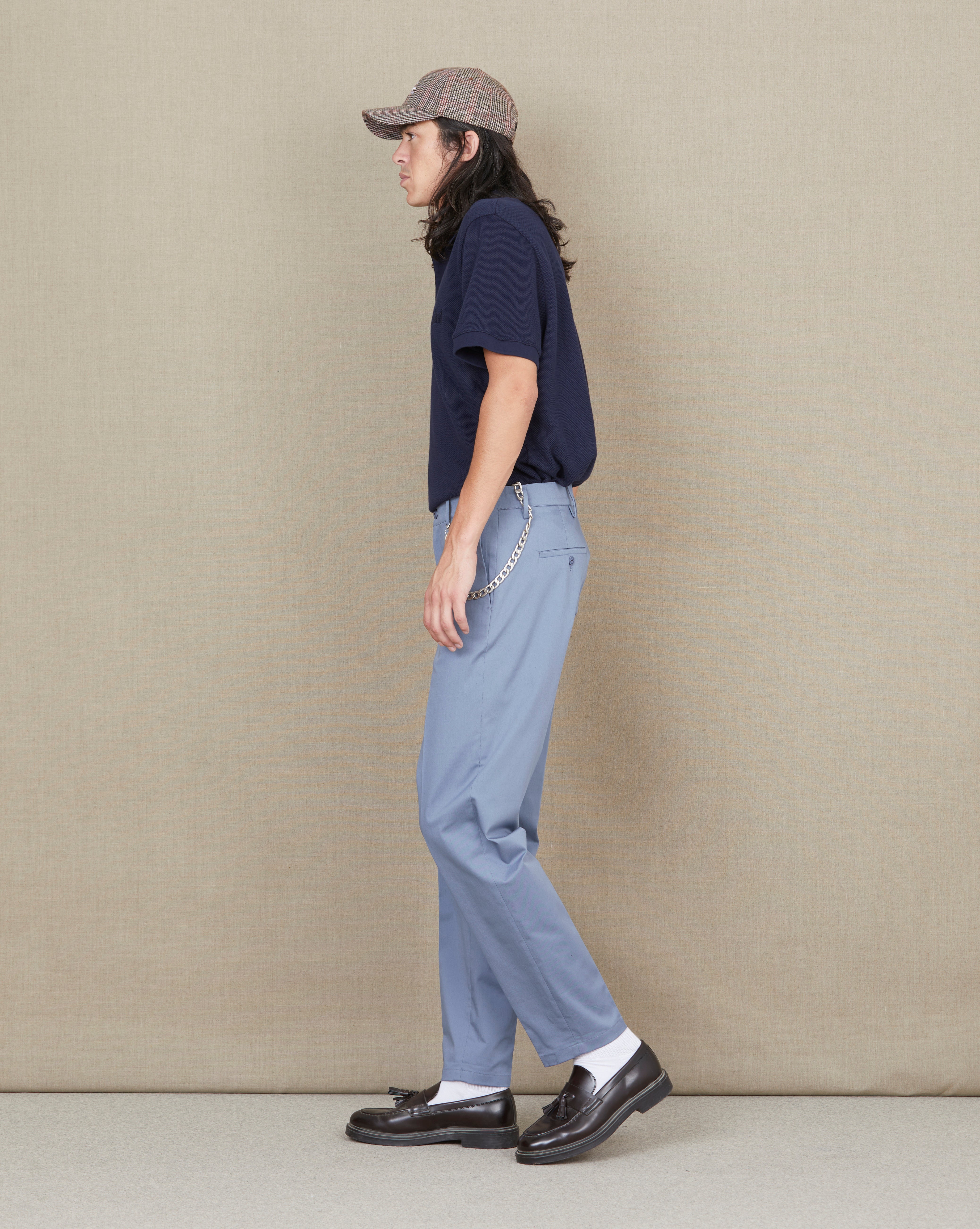 PANTALON PLEAT BLEU