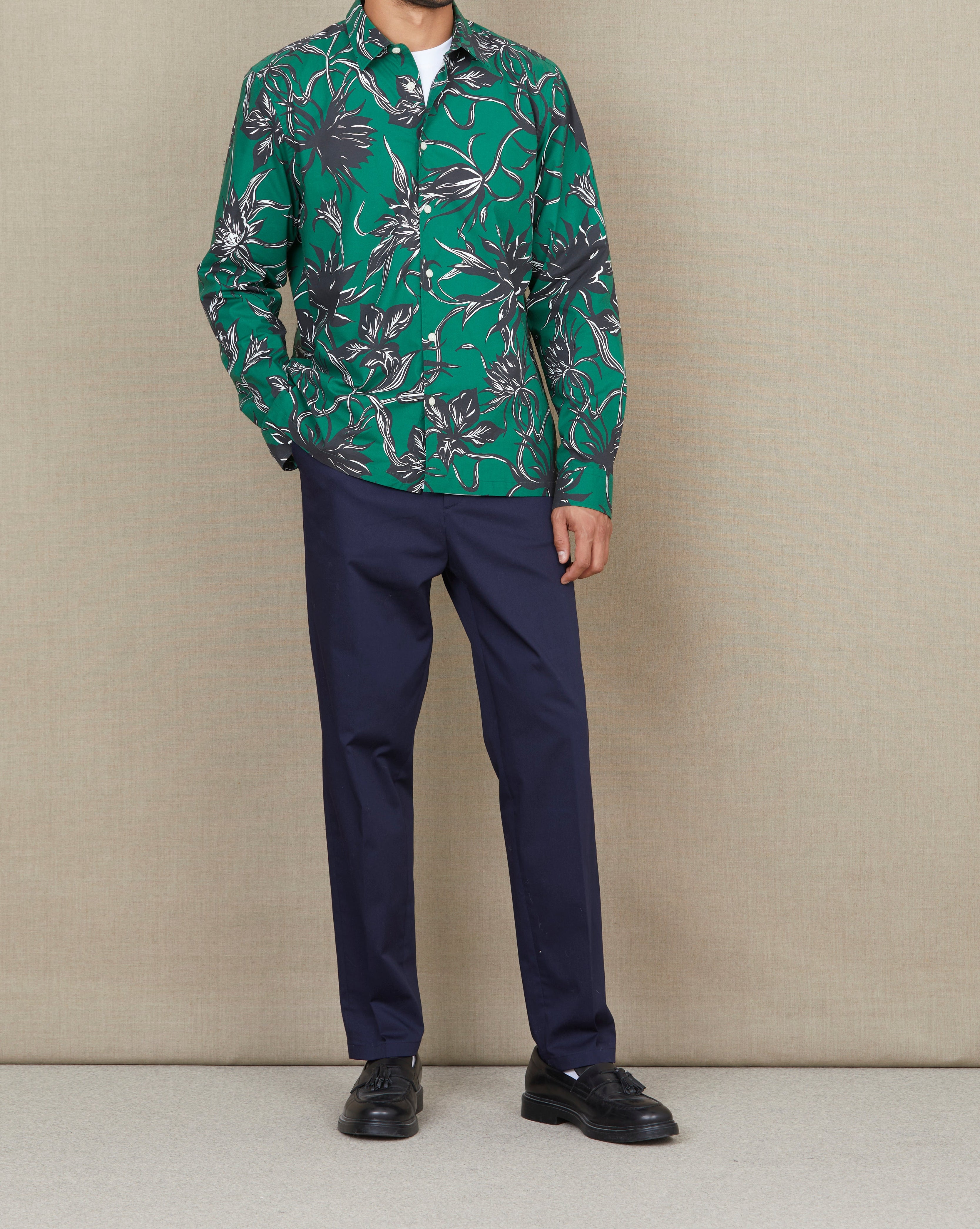 CHEMISE FLOWERS VERT