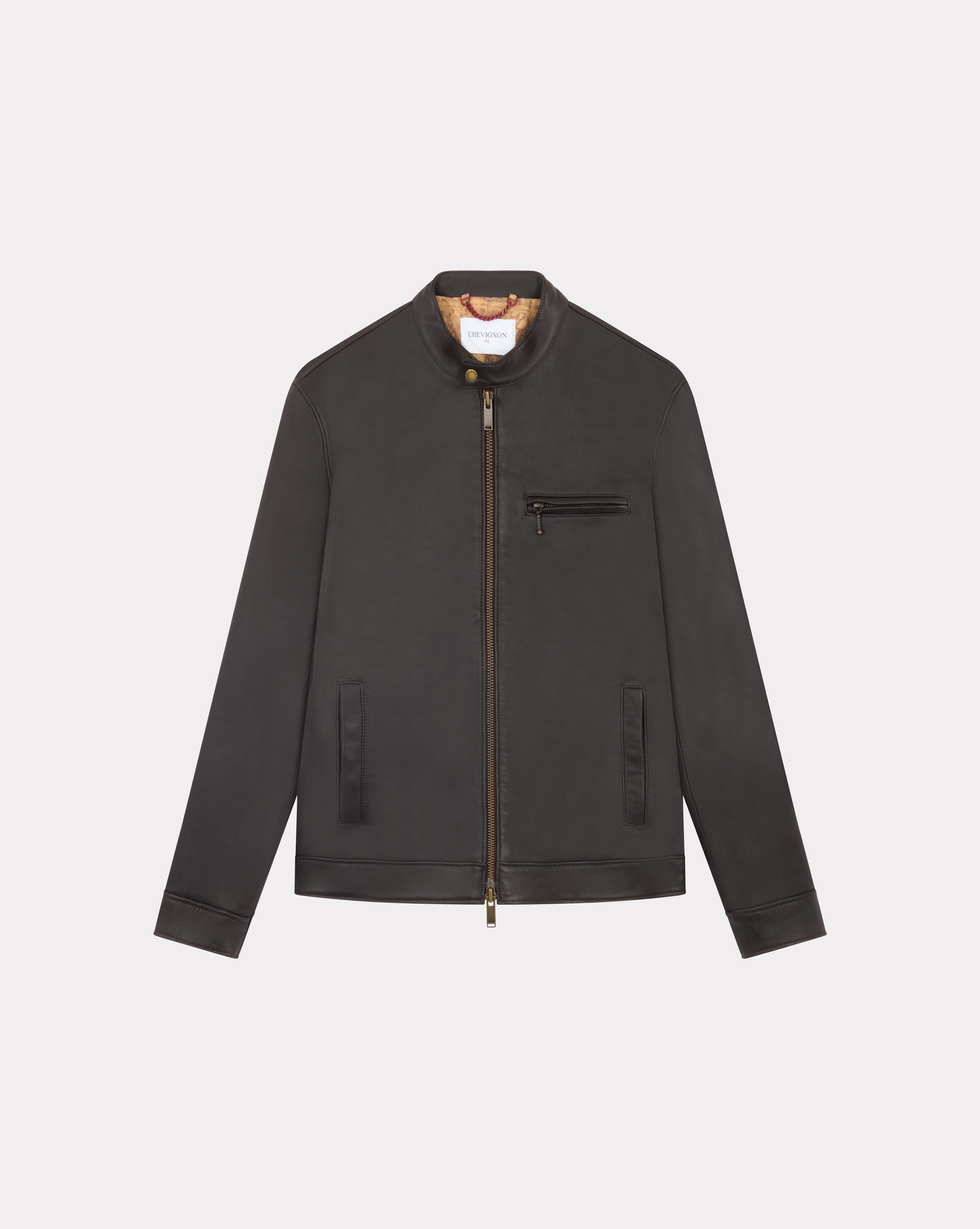 Bombardier Homme Leather Jacket Blouson Cuir Chevignon Veste