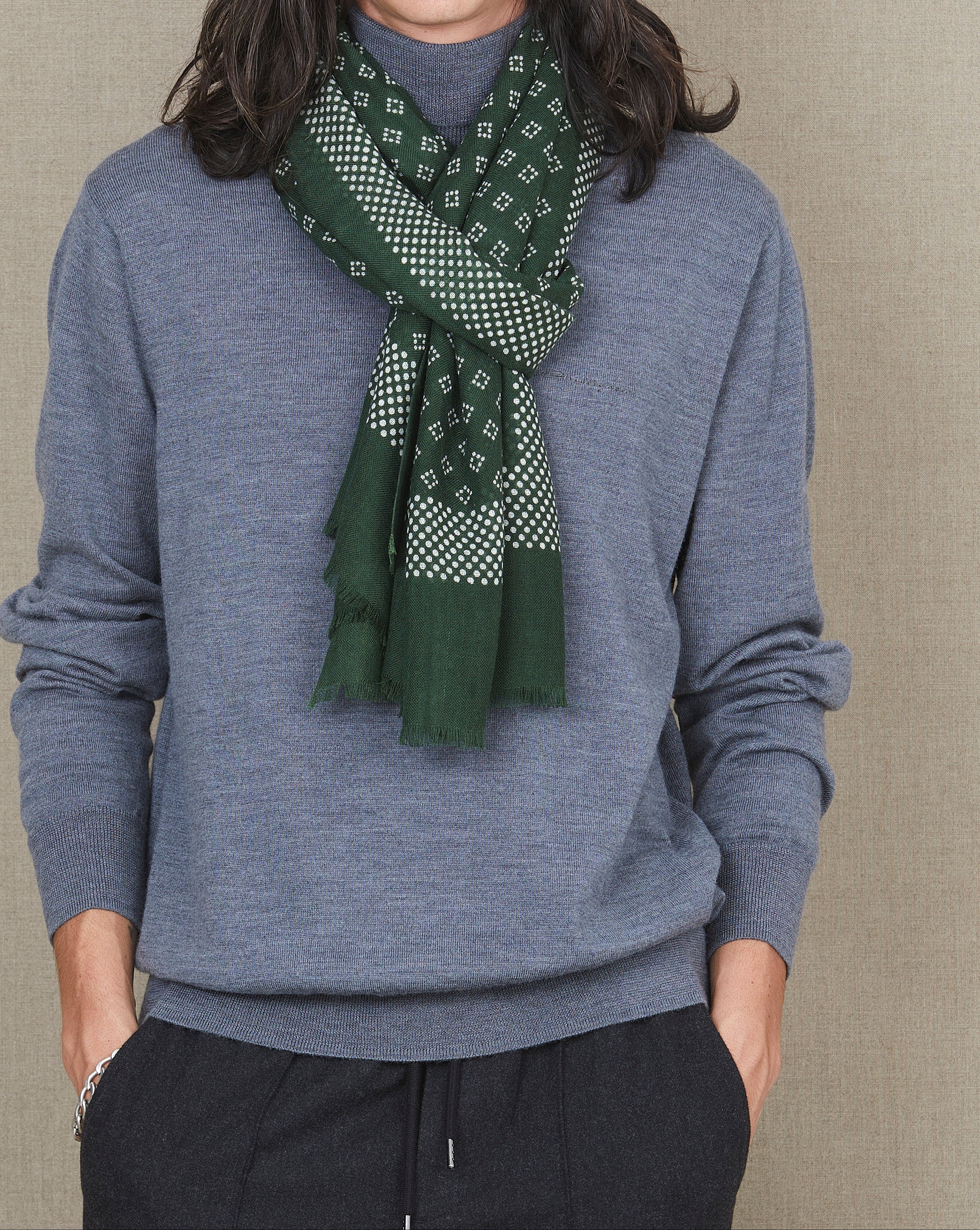 ÉCHARPE EN LAINE BOMBAY KAKI