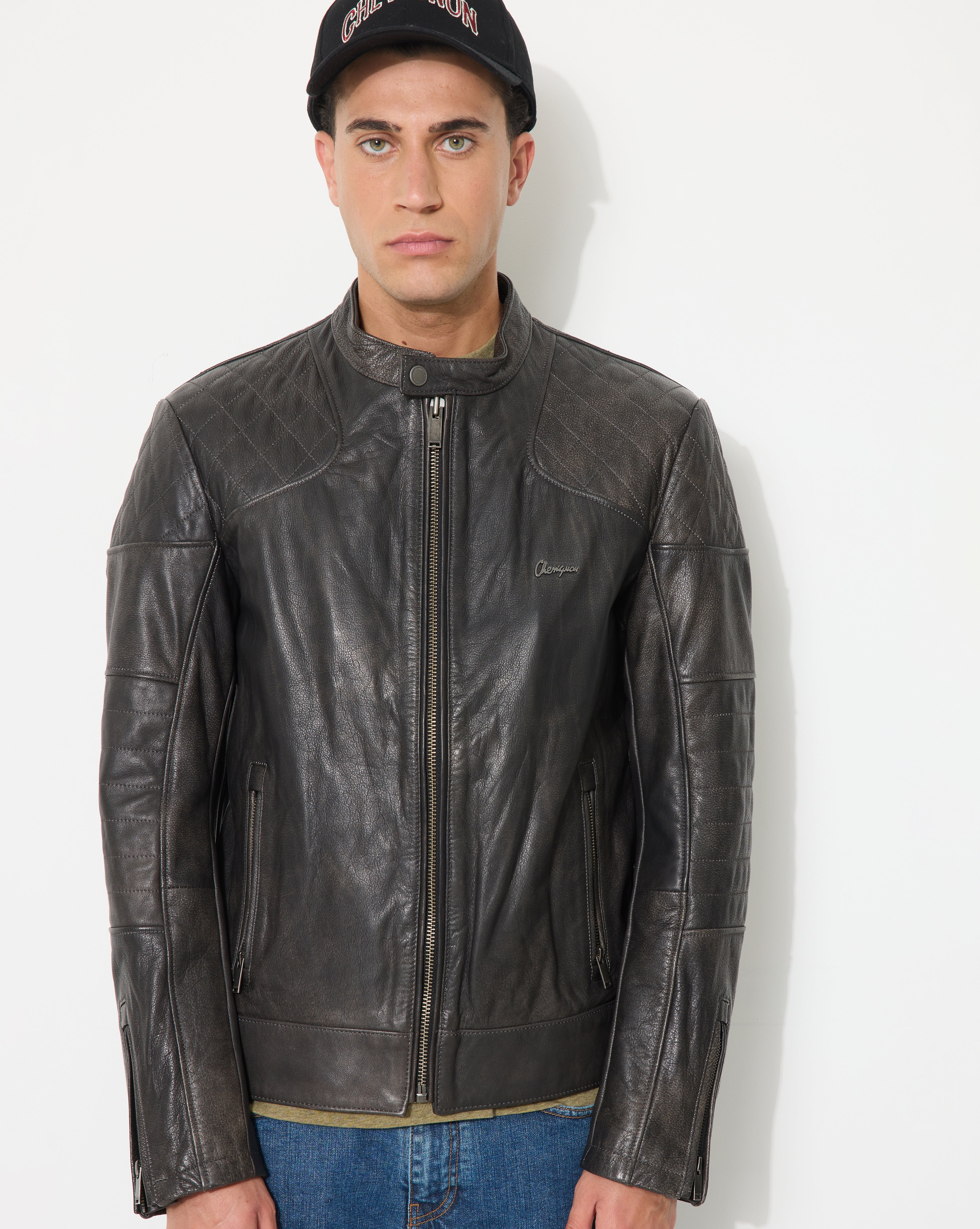 BLOUSON NEW BIKER GRIS
