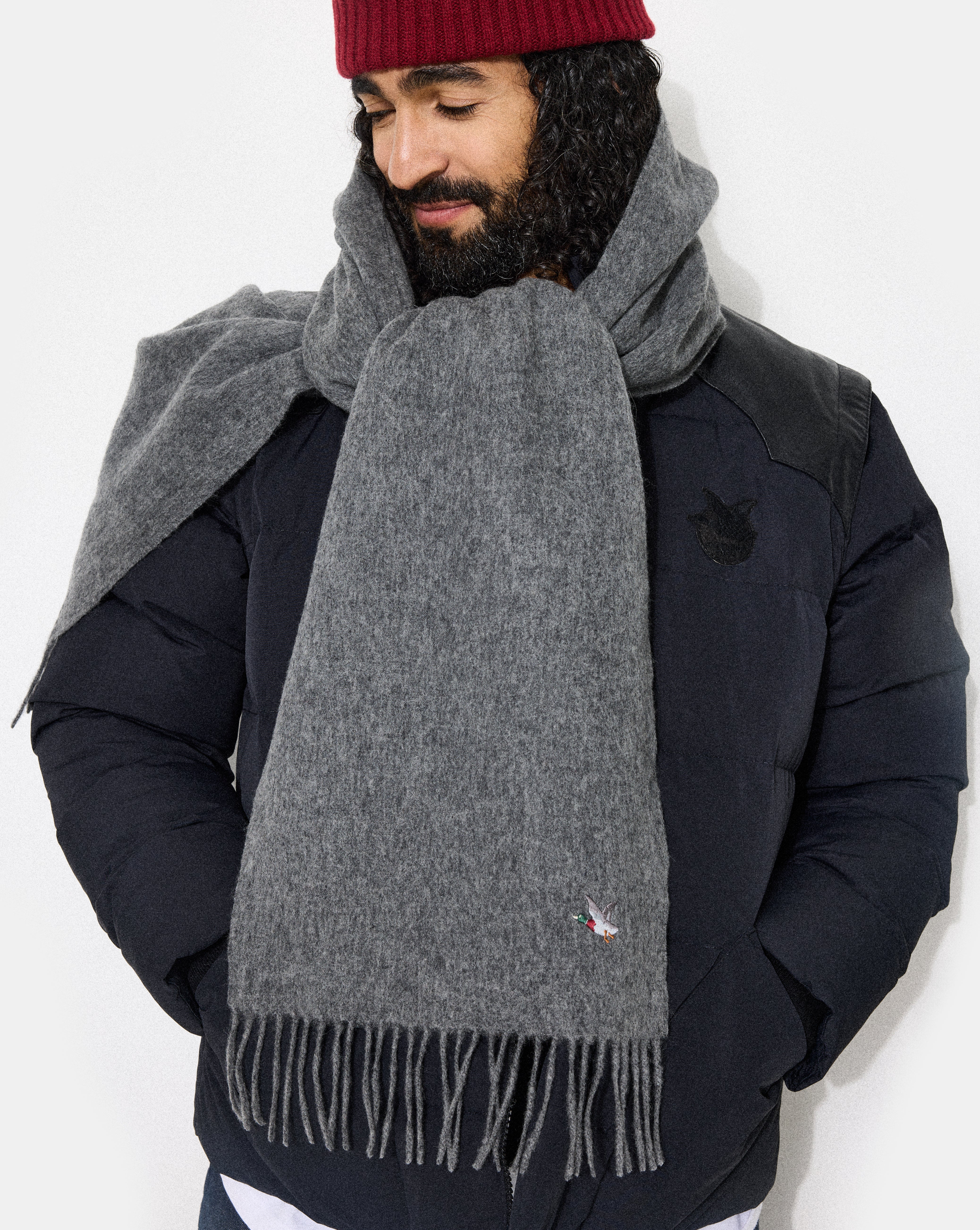Écharpe Homme Superdry Gris - 100% Coton - Neuve Avec Étiquettes