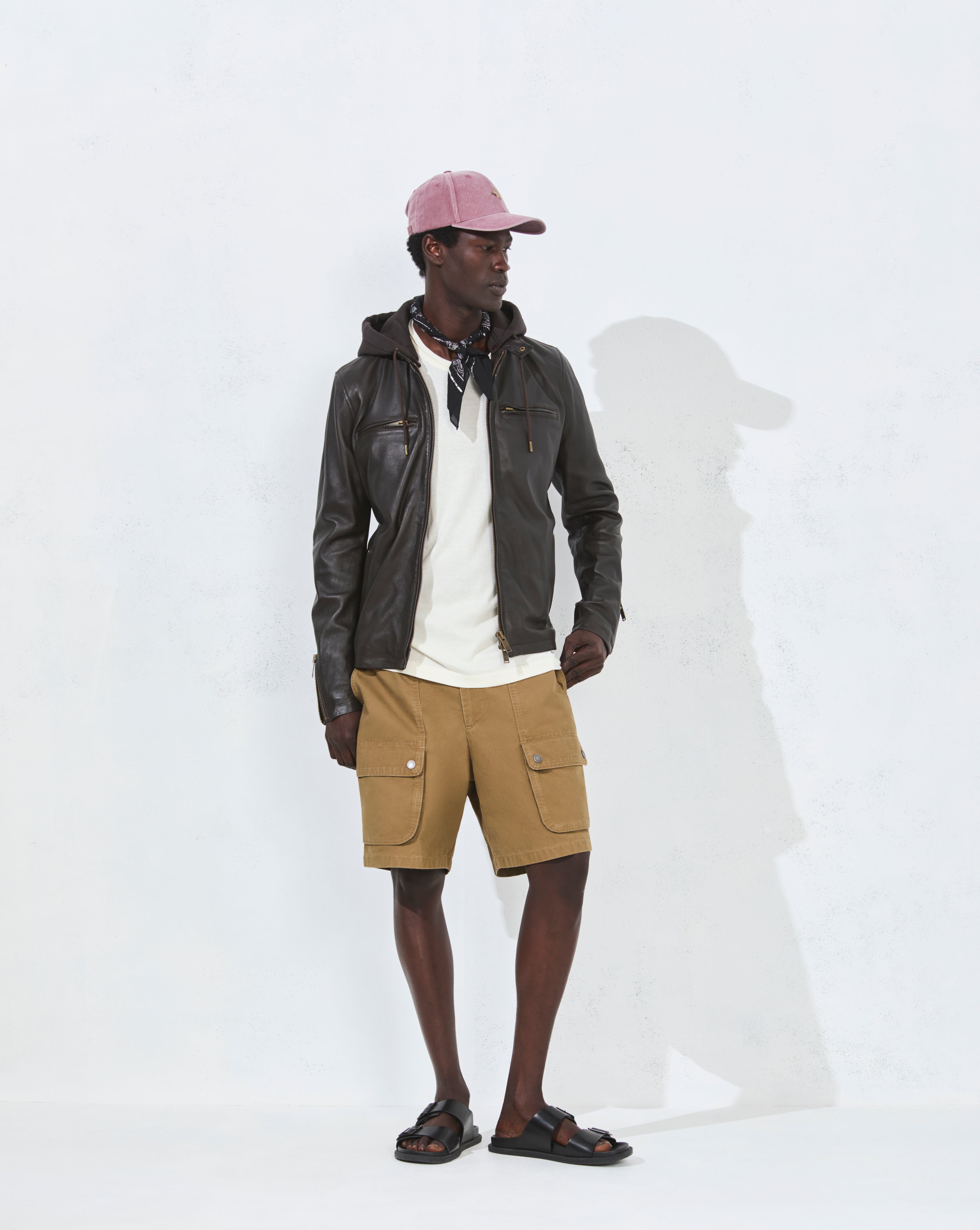 BLOUSON EN CUIR WHEEL MARRON