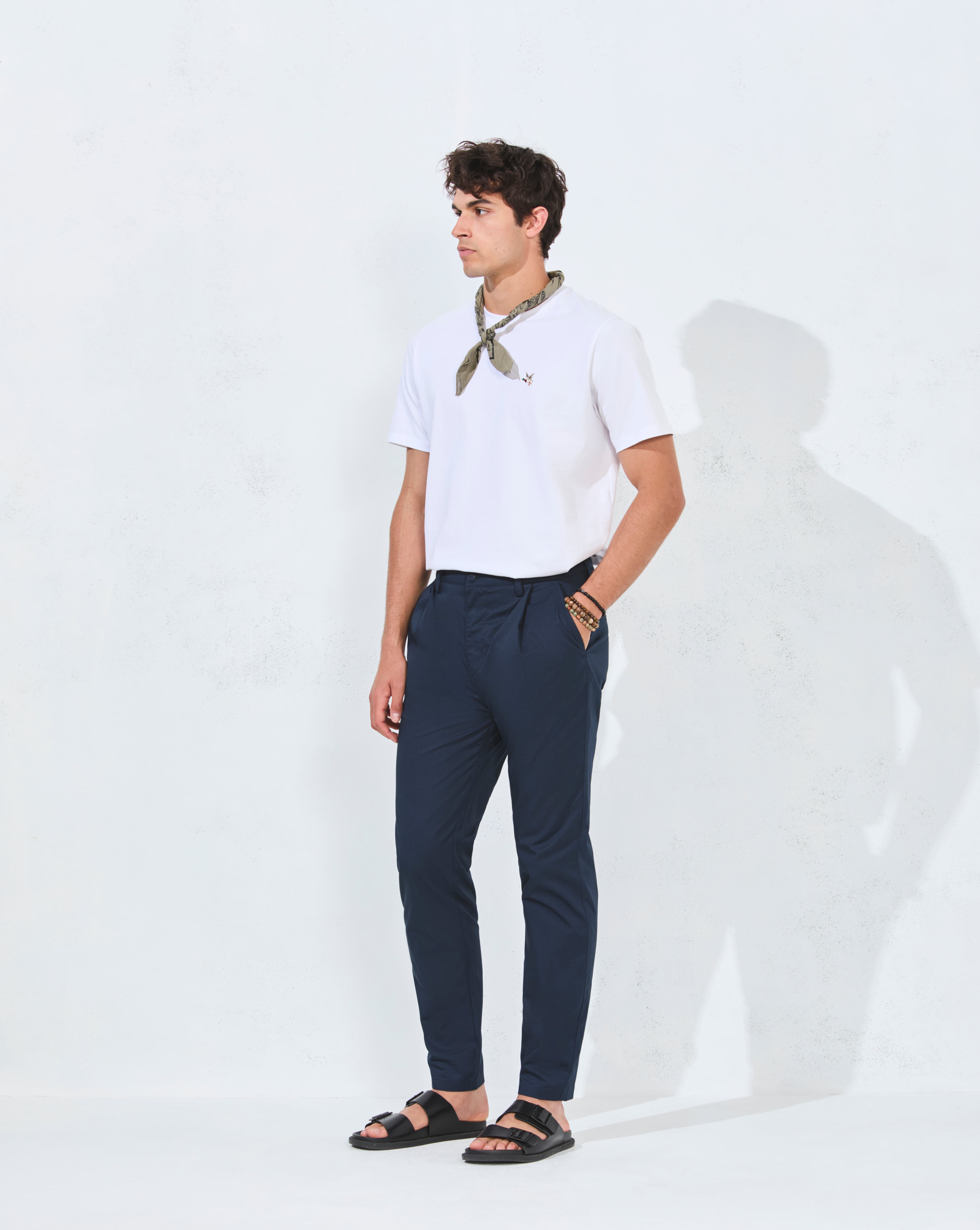 DUCK FOLD IVANA NAVY BLUE TROUSERS