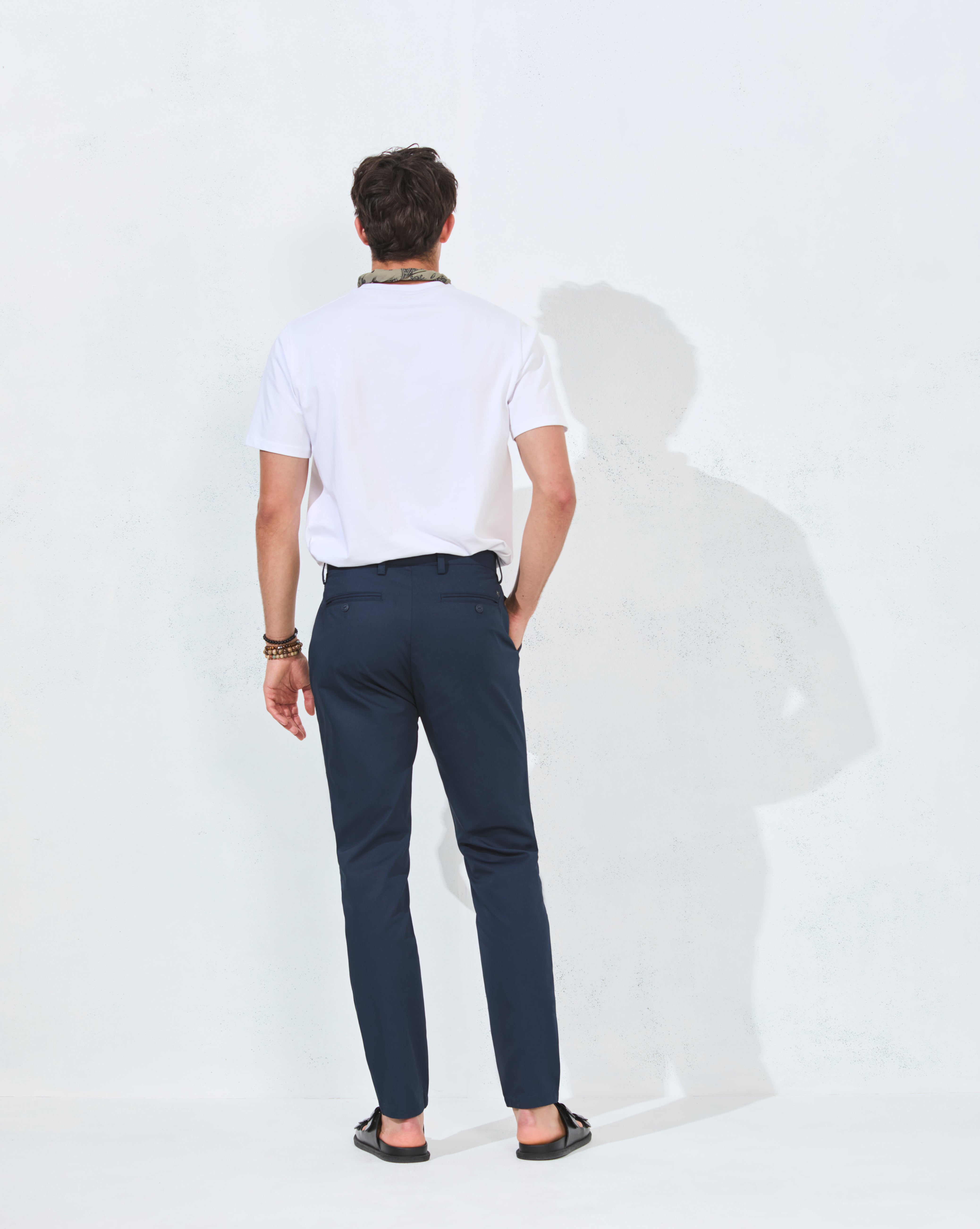 DUCK FOLD IVANA NAVY BLUE TROUSERS