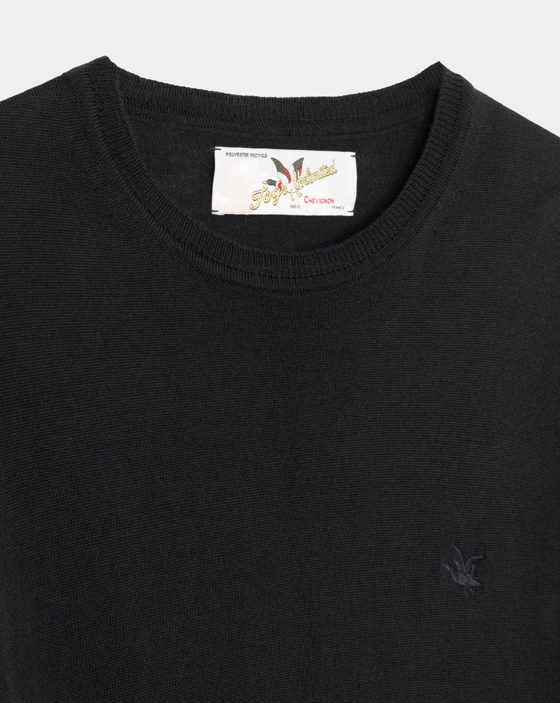 PULL U TOGS EN LAINE MERINOS NOIR