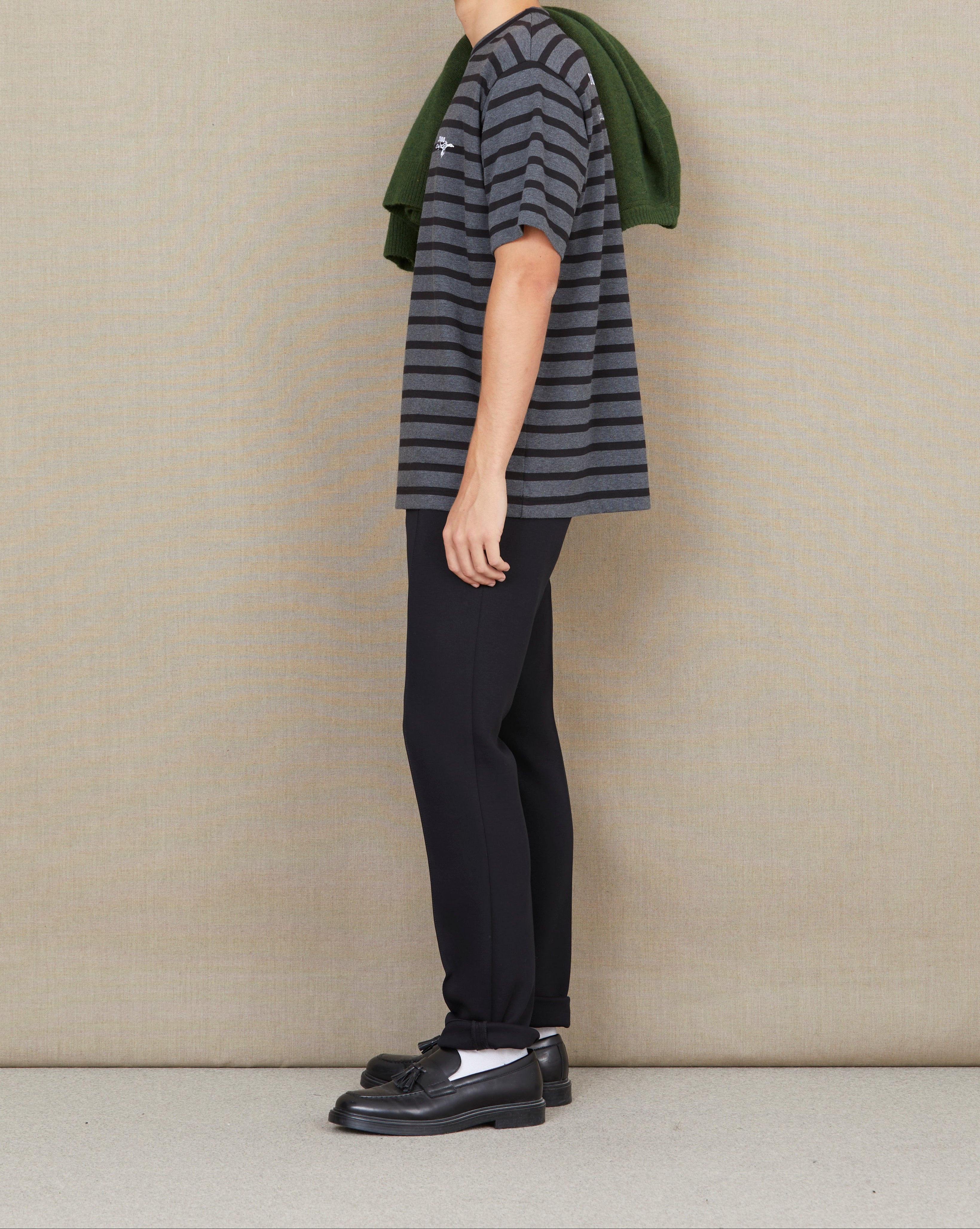 STRIPED T-SHIRT OUTERWEAR TEE STRIPES BLACK