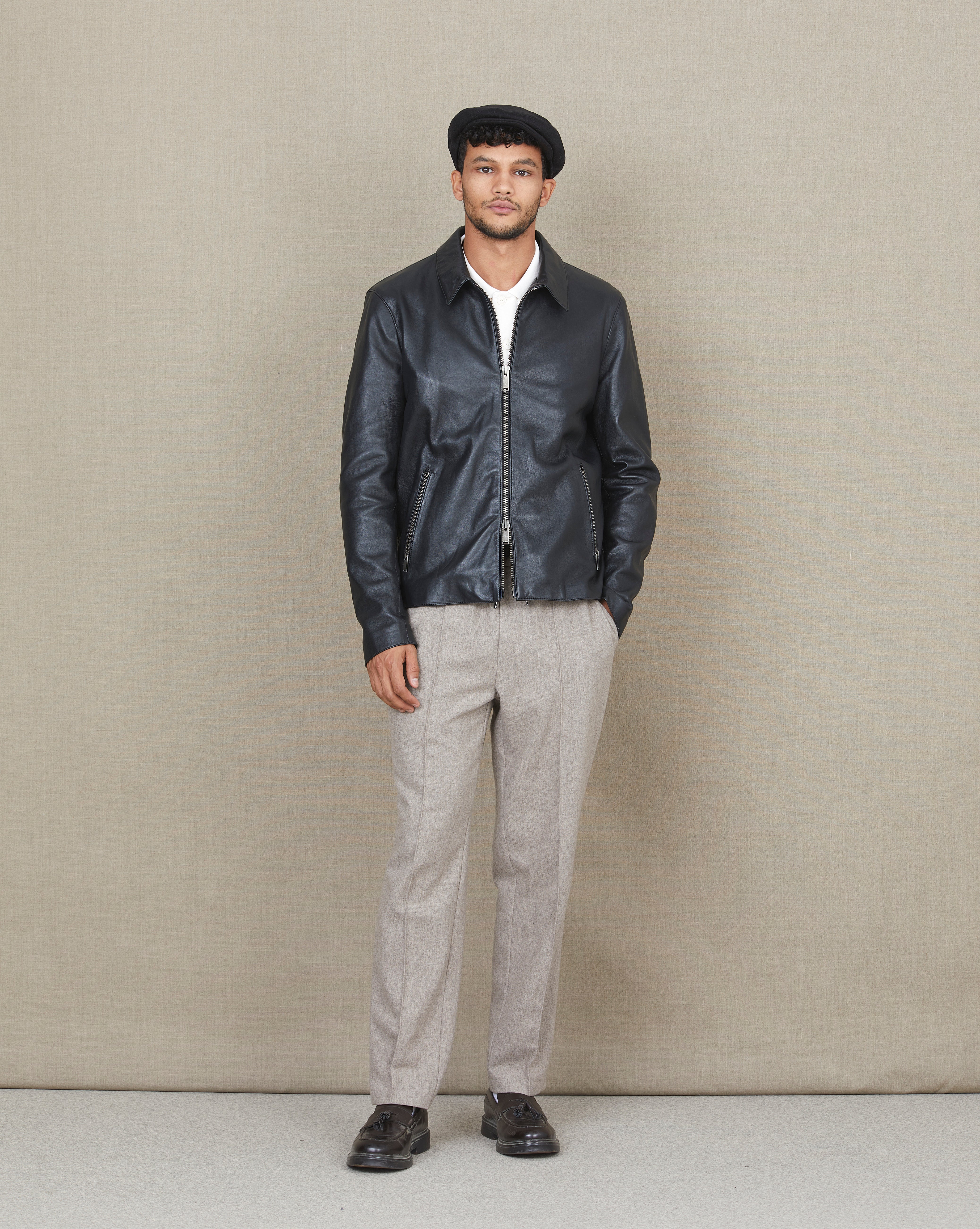 BLOUSON CUIR TROOPER NOIR