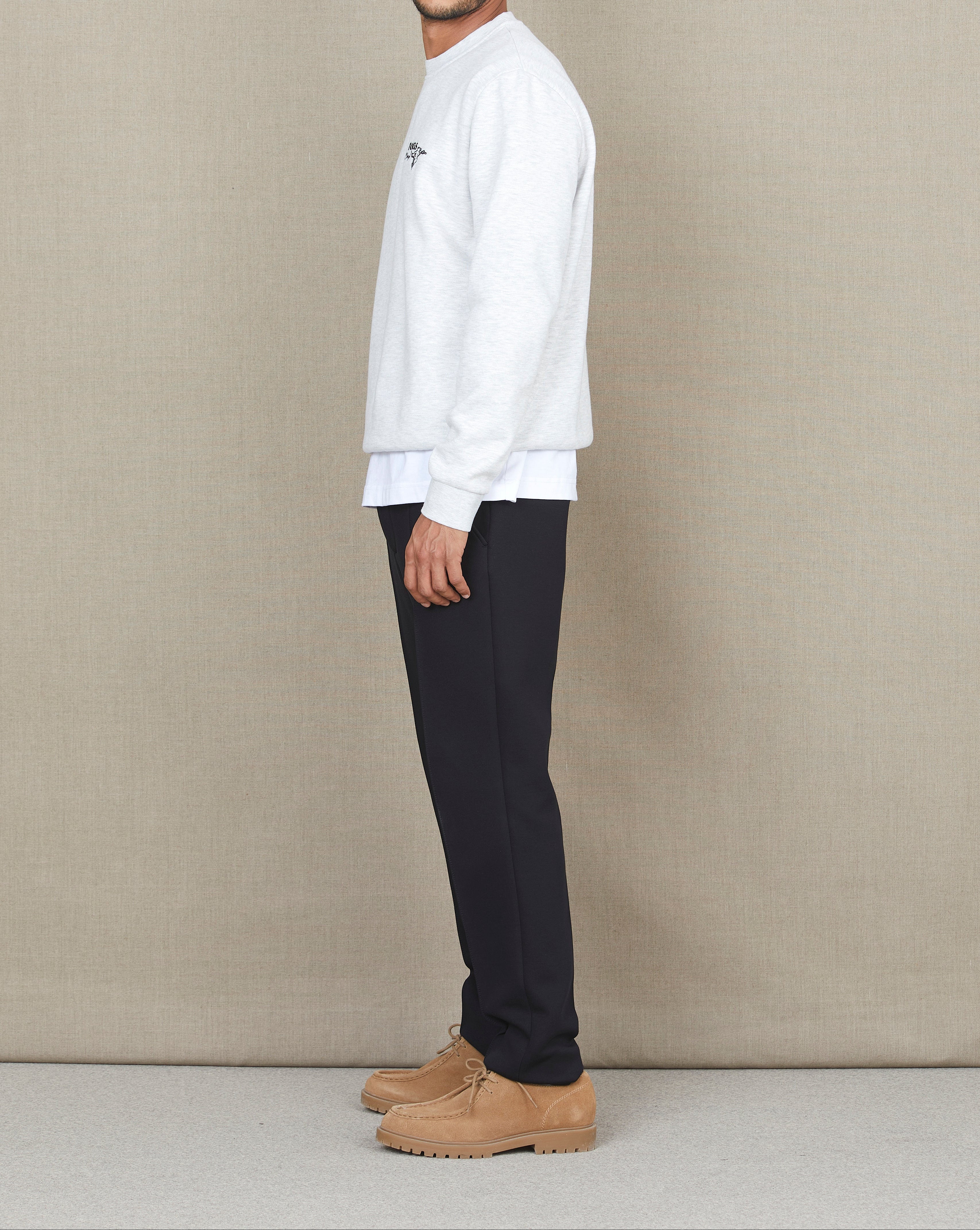 EMBROIDERED SWEATSHIRT OUTERWEAR GRAY SWEATSHIRT