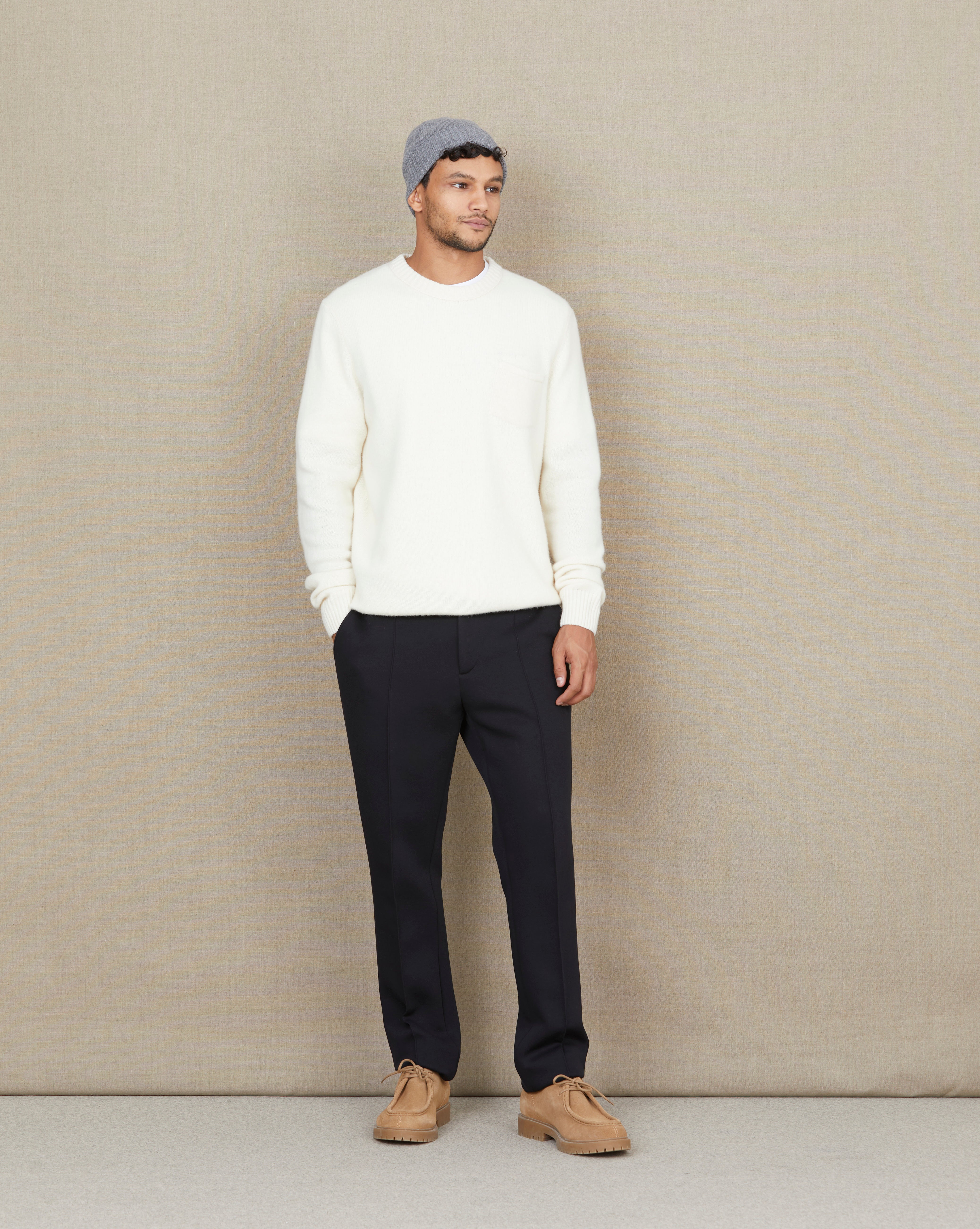 PULL POCKET WOOL ECRU