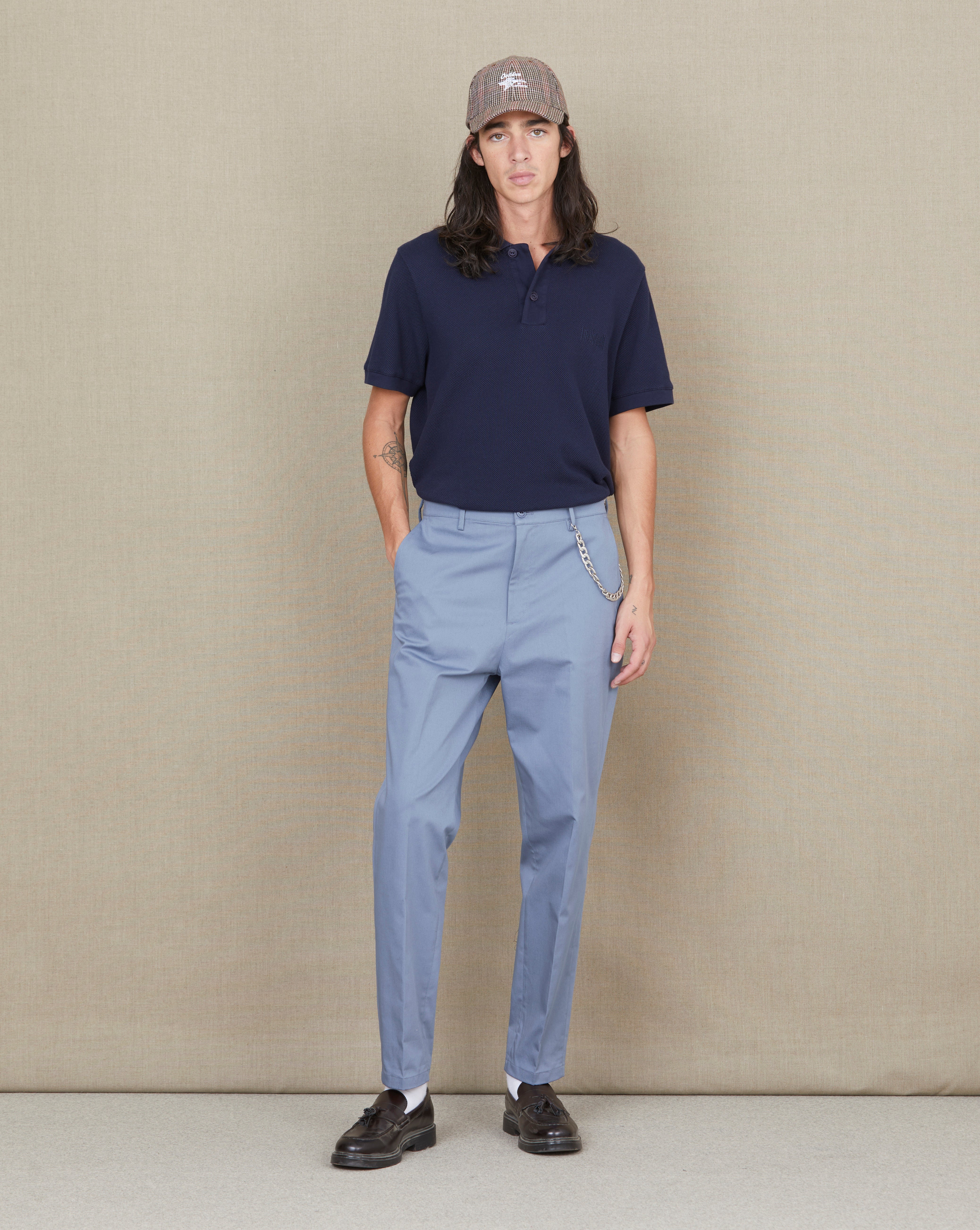 BLUE PLEAT PANTS