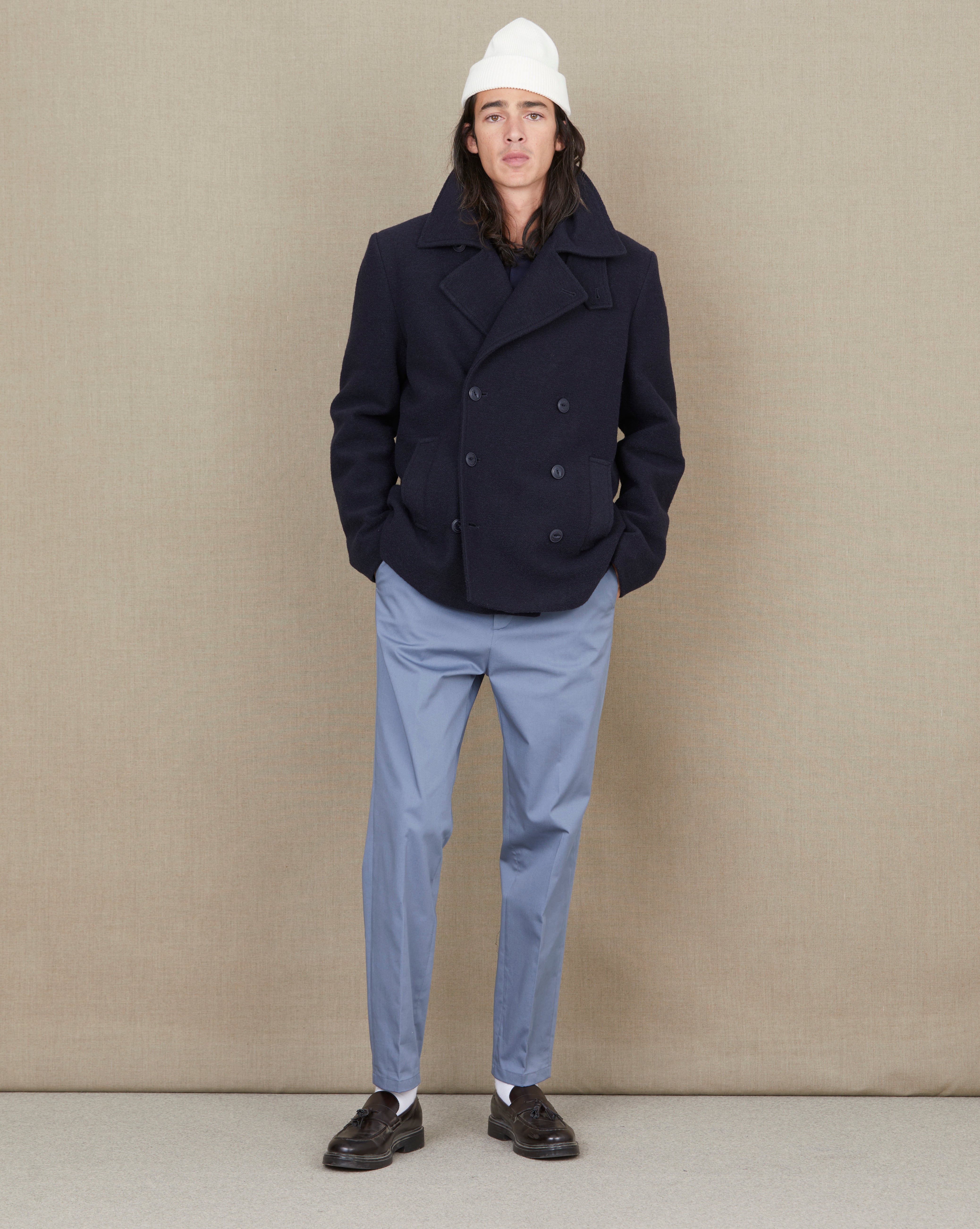 BLUE PEA COAT JACKET