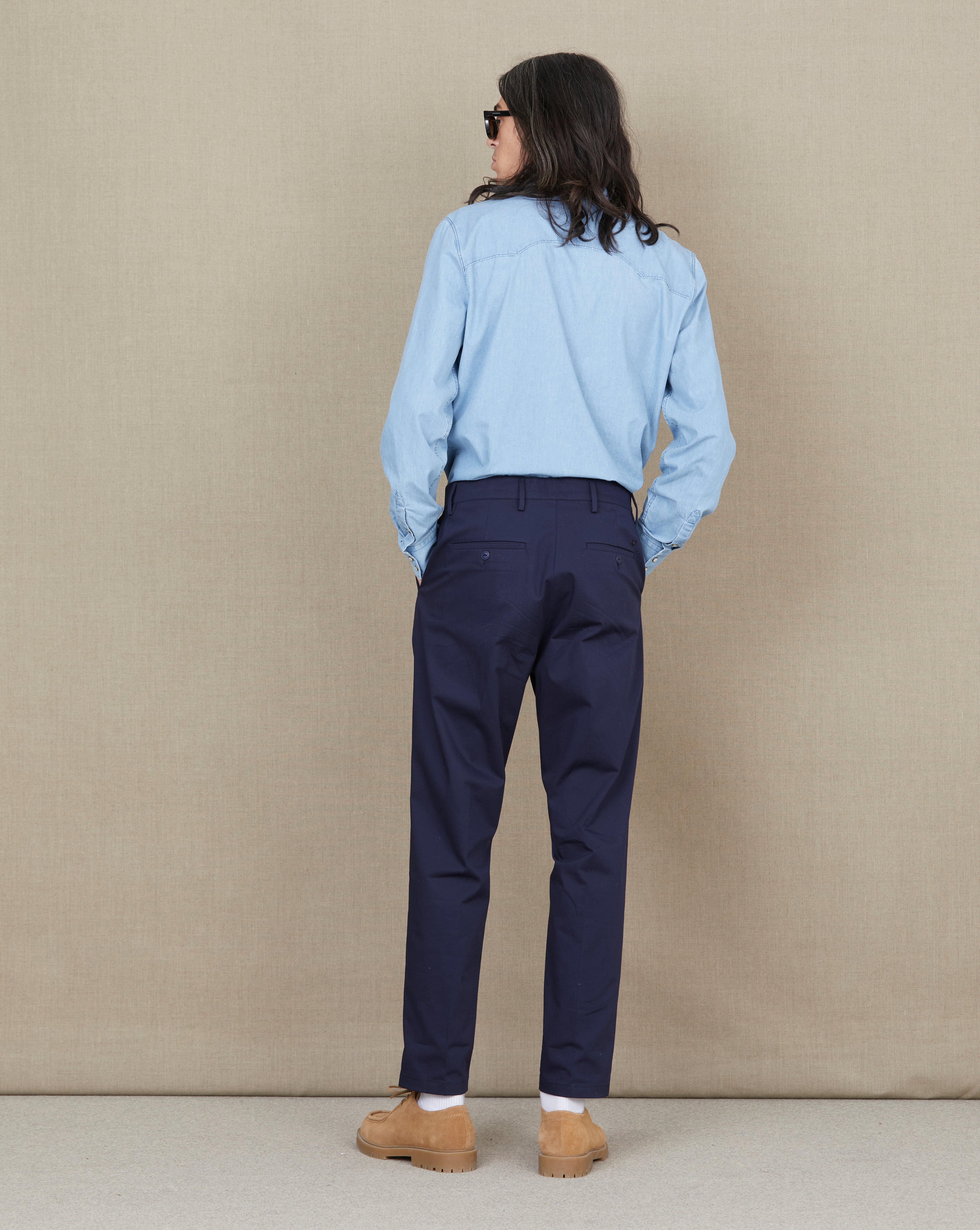 PANTALON PLEAT BLEU MARINE