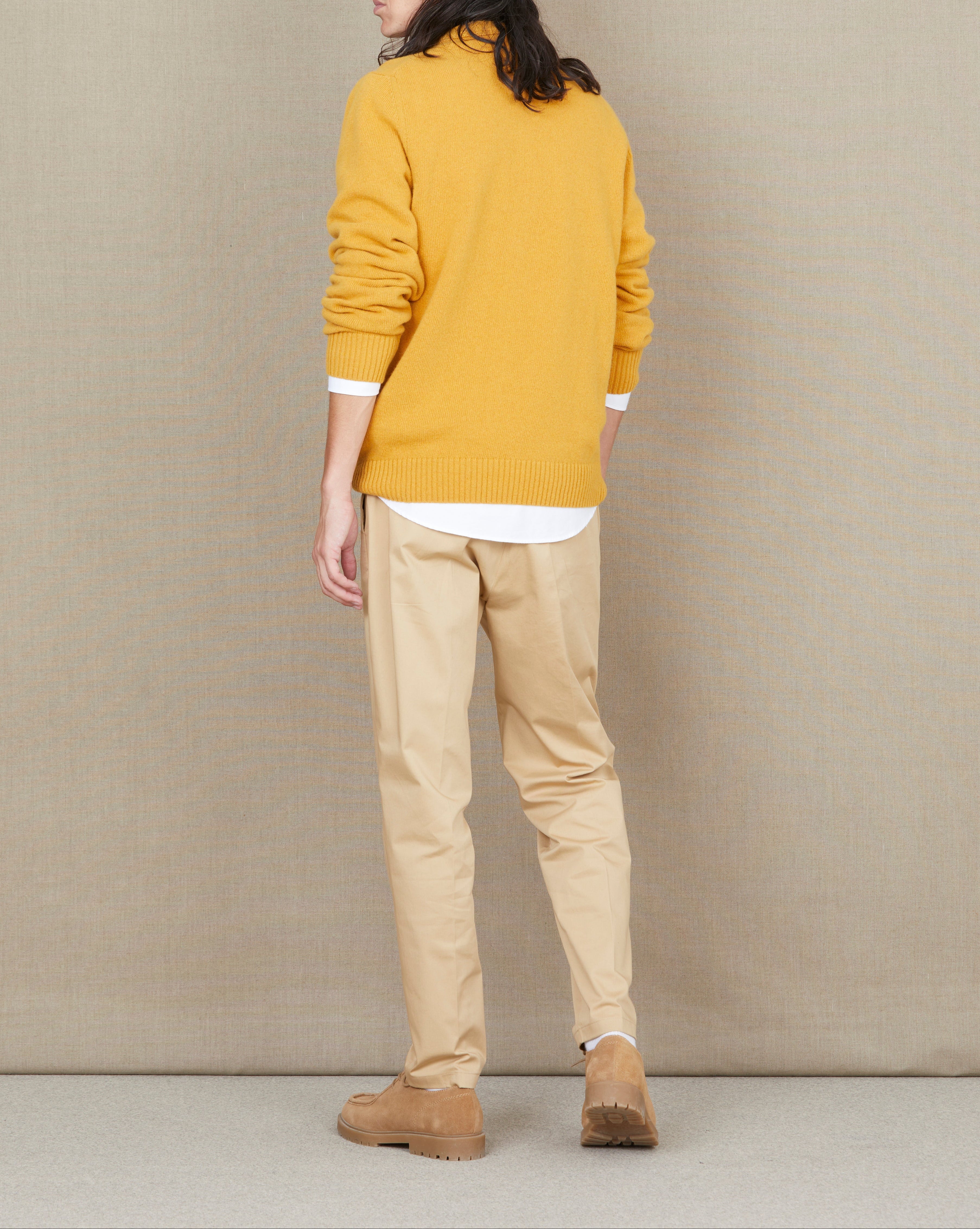 BROWN WOOL POCKET SWEATER