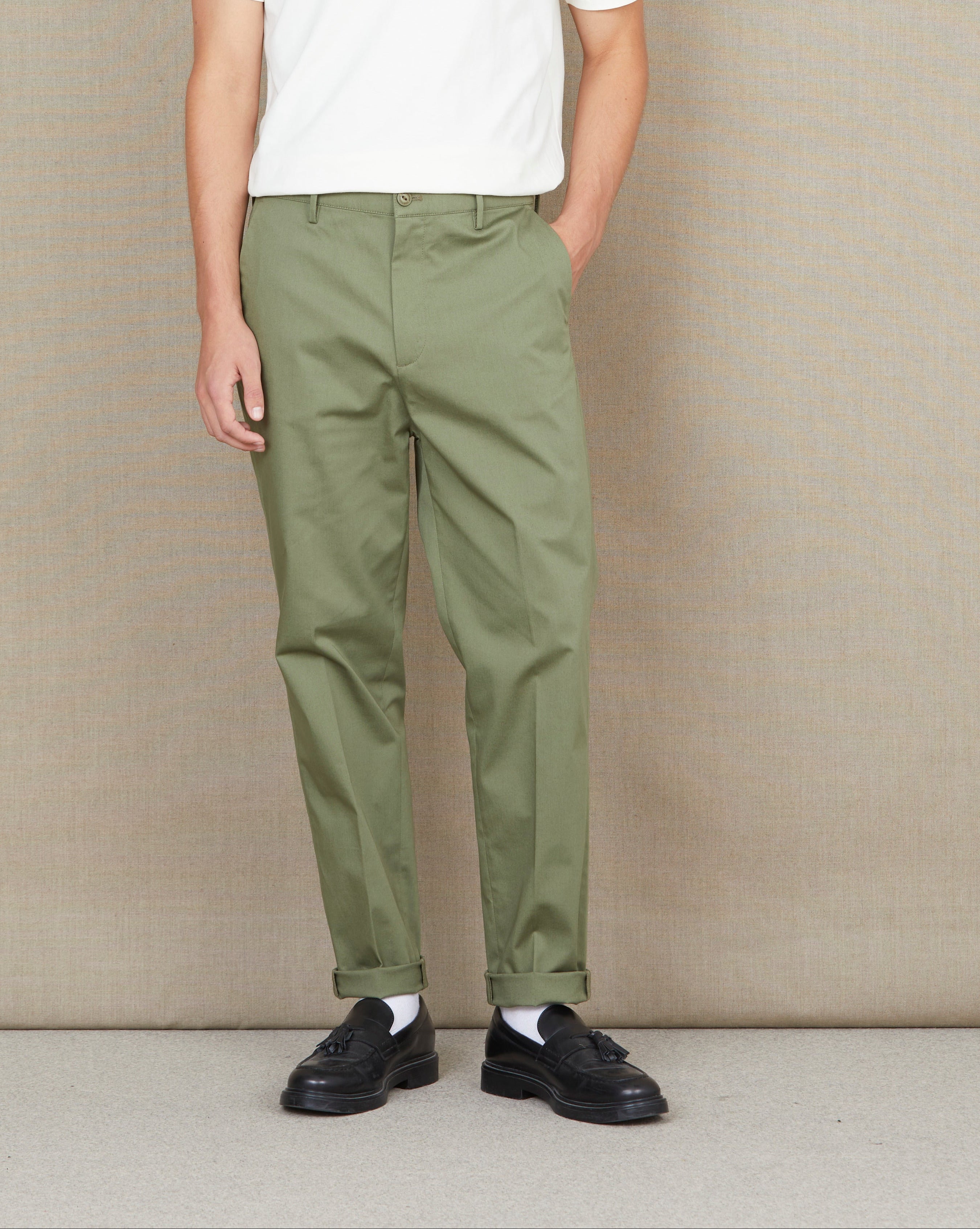 PANTALON PLEAT VERT