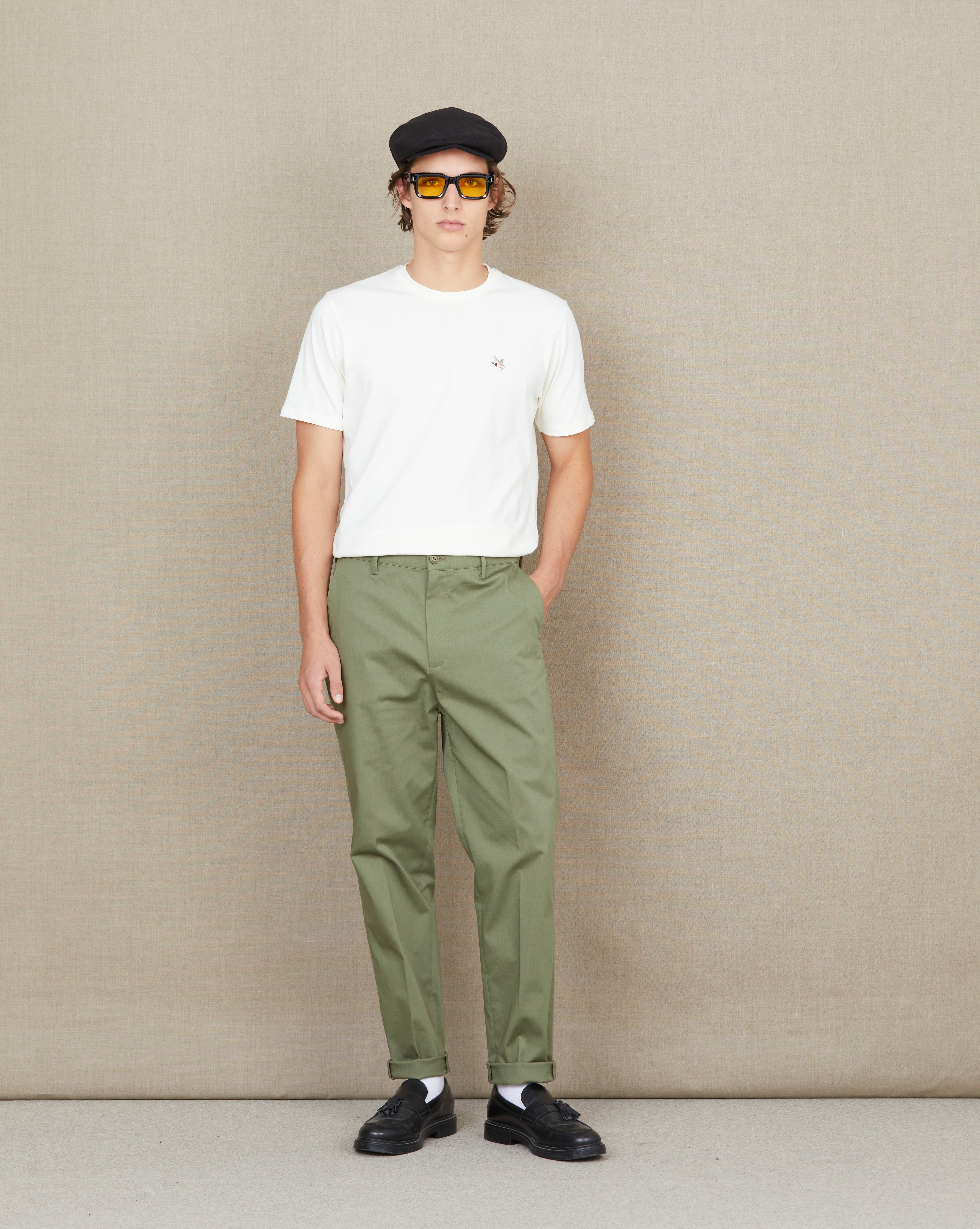 GREEN PLEAT PANTS