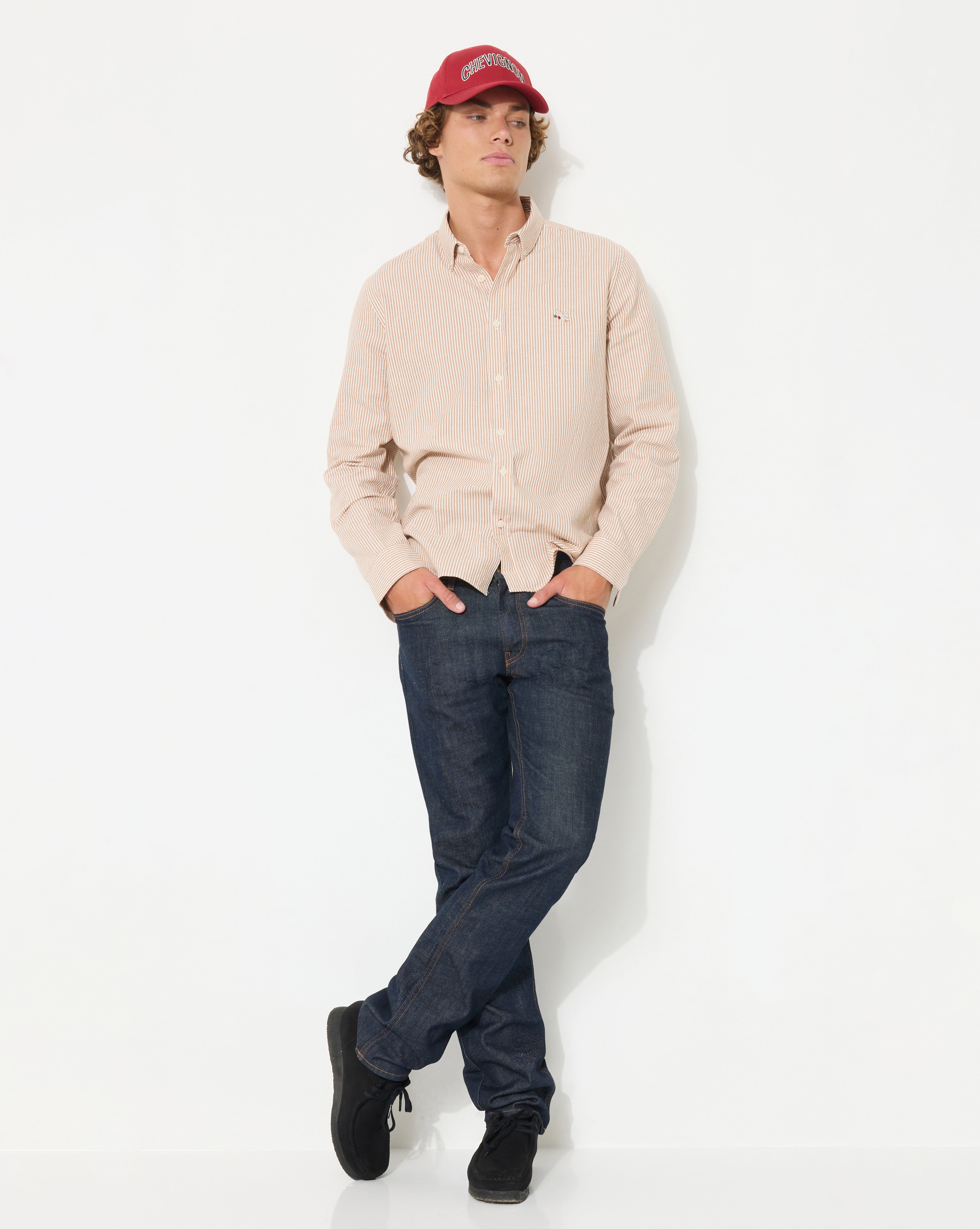 CHEMISE OXFORD SAKO MARRON