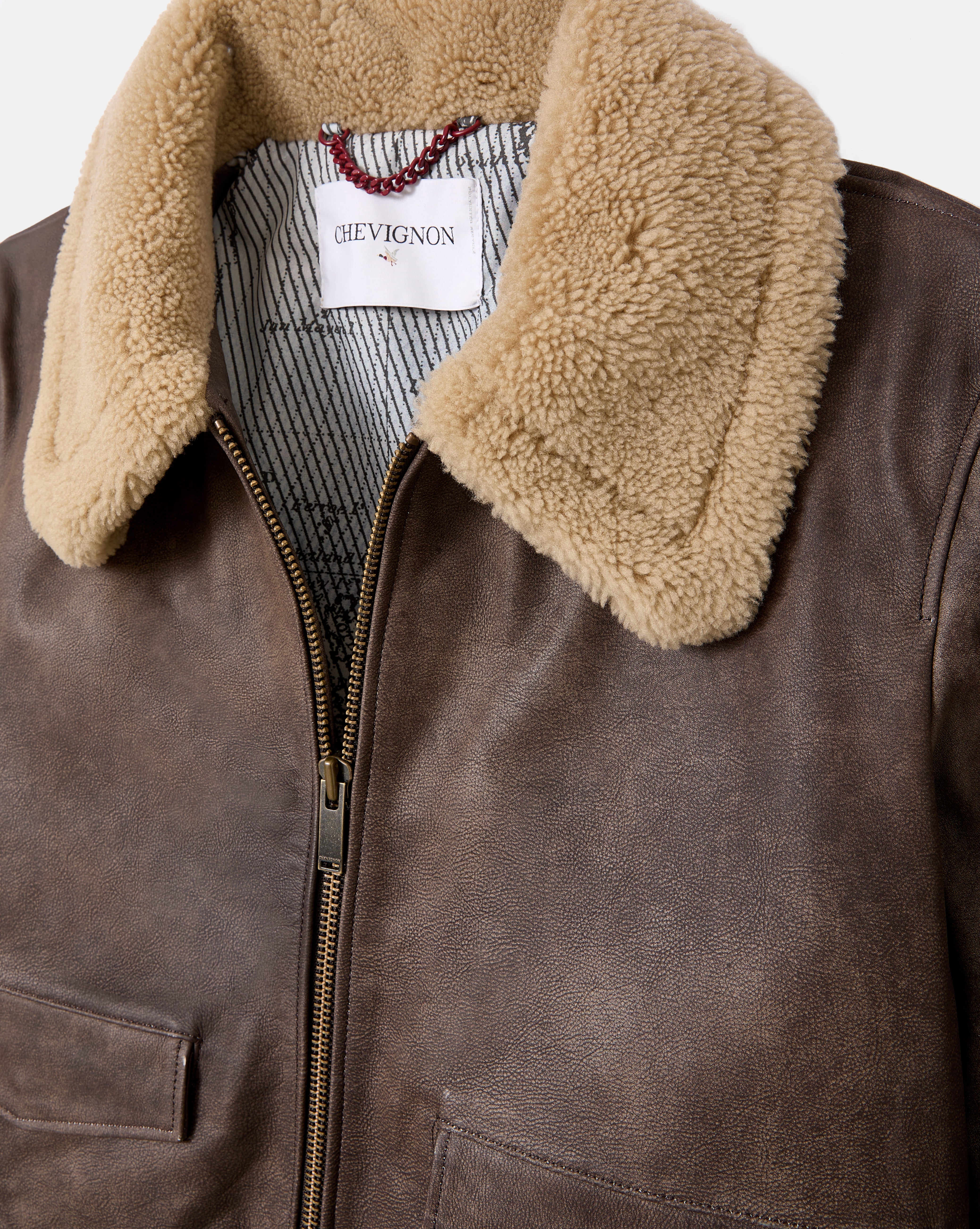 BROWN LEATHER PILOT JACKET