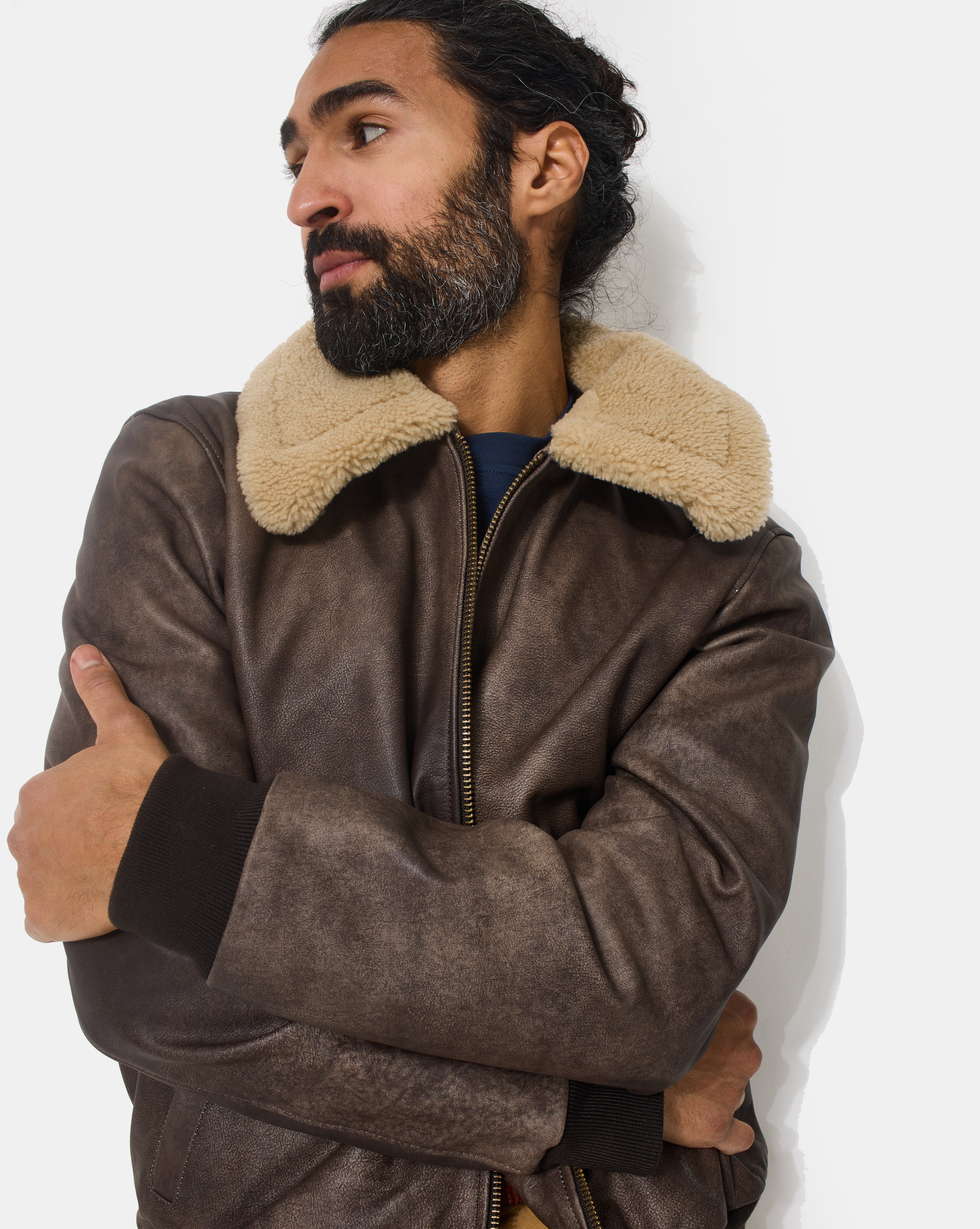 BROWN LEATHER PILOT JACKET