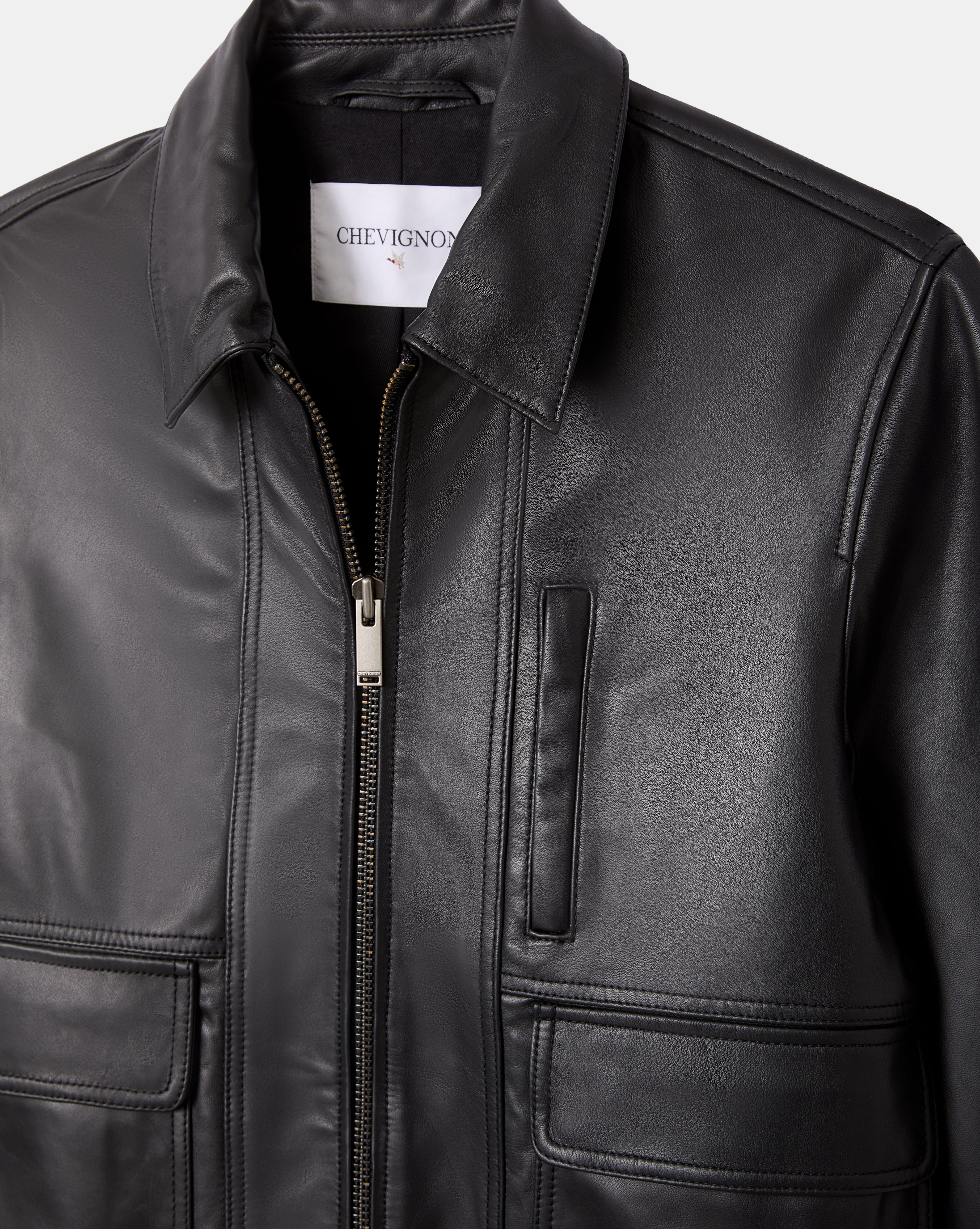 BLOUSON EN CUIR PAOLO NOIR