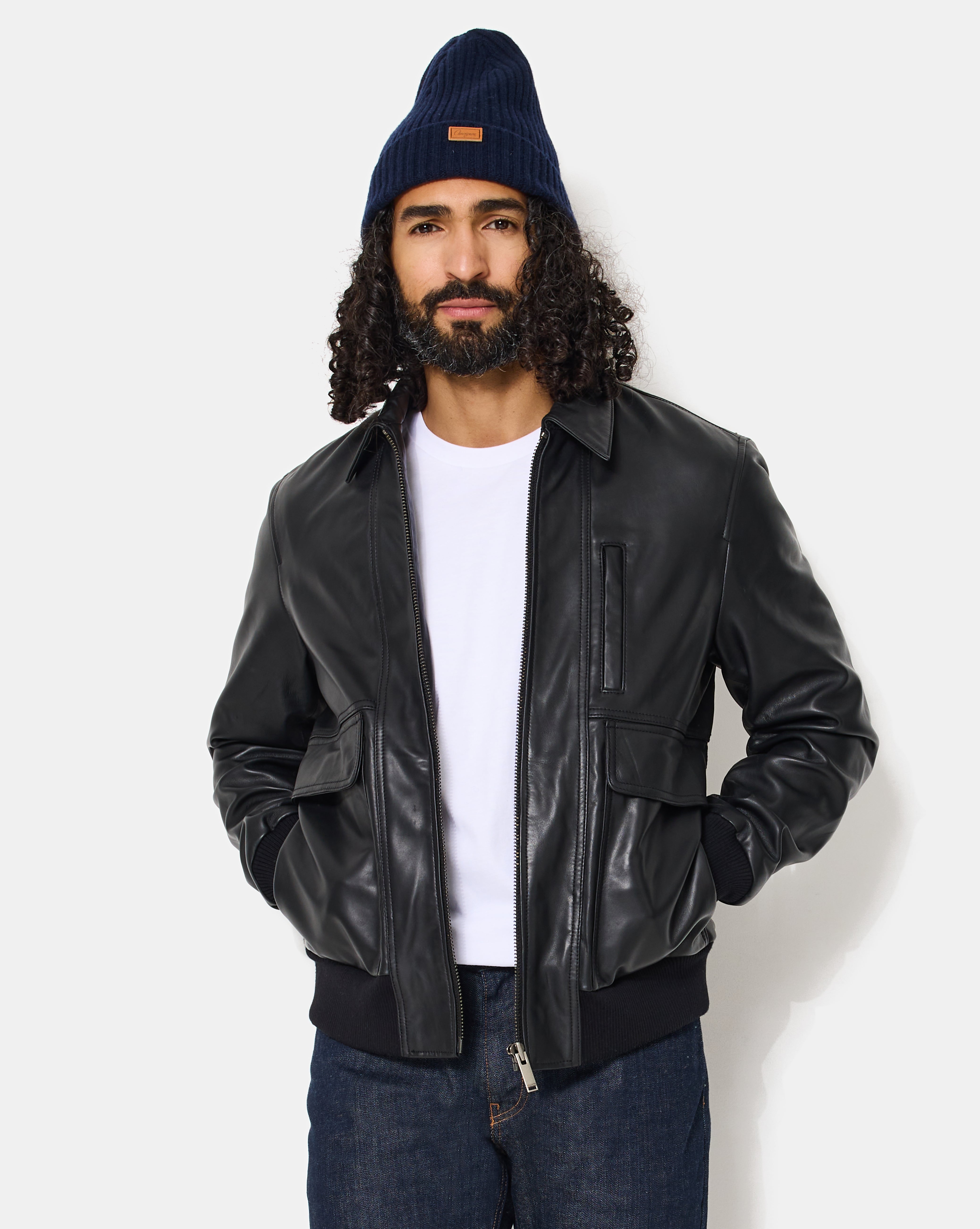 BLOUSON EN CUIR PAOLO NOIR