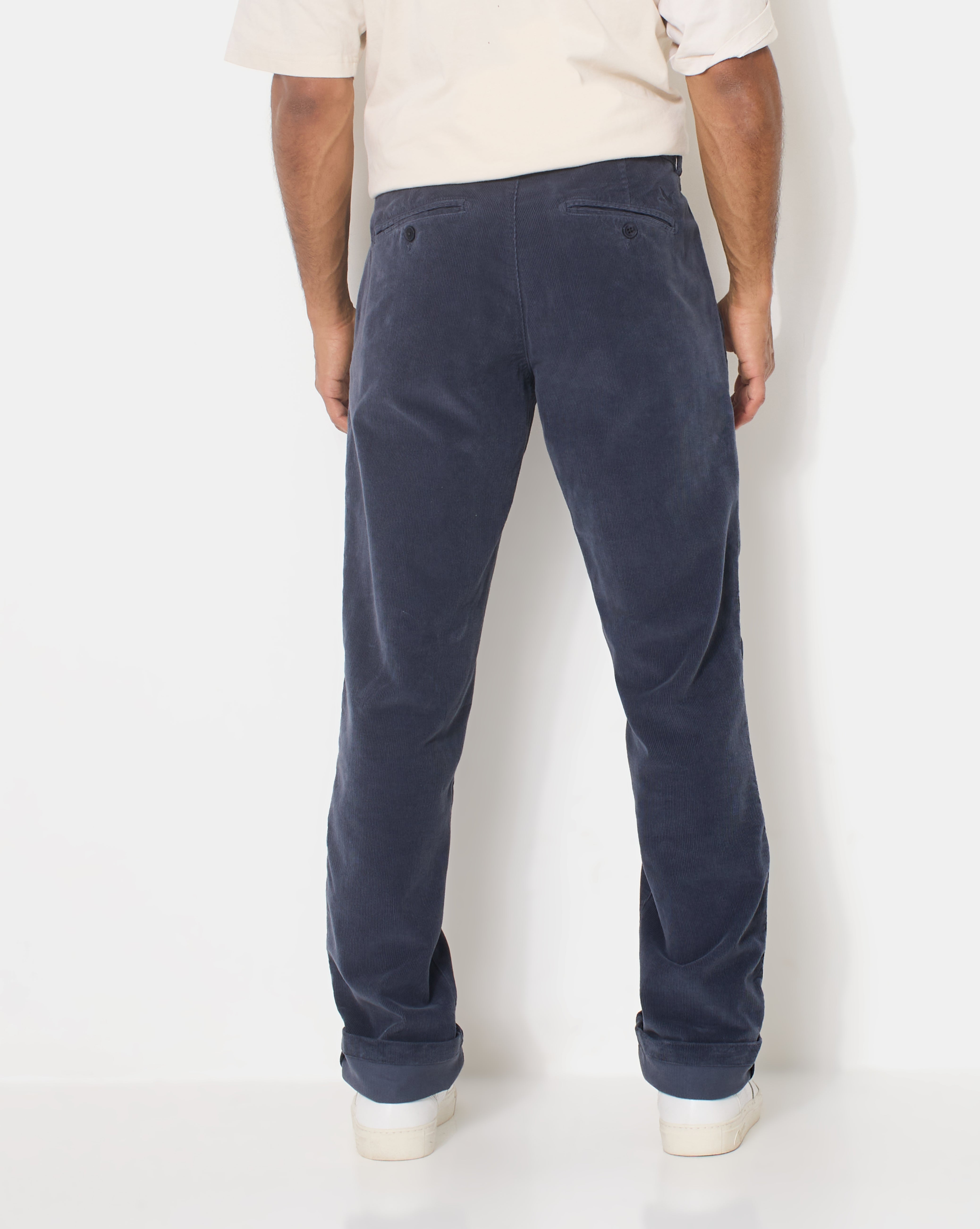 CHINO VELOURS BLEU MARINE