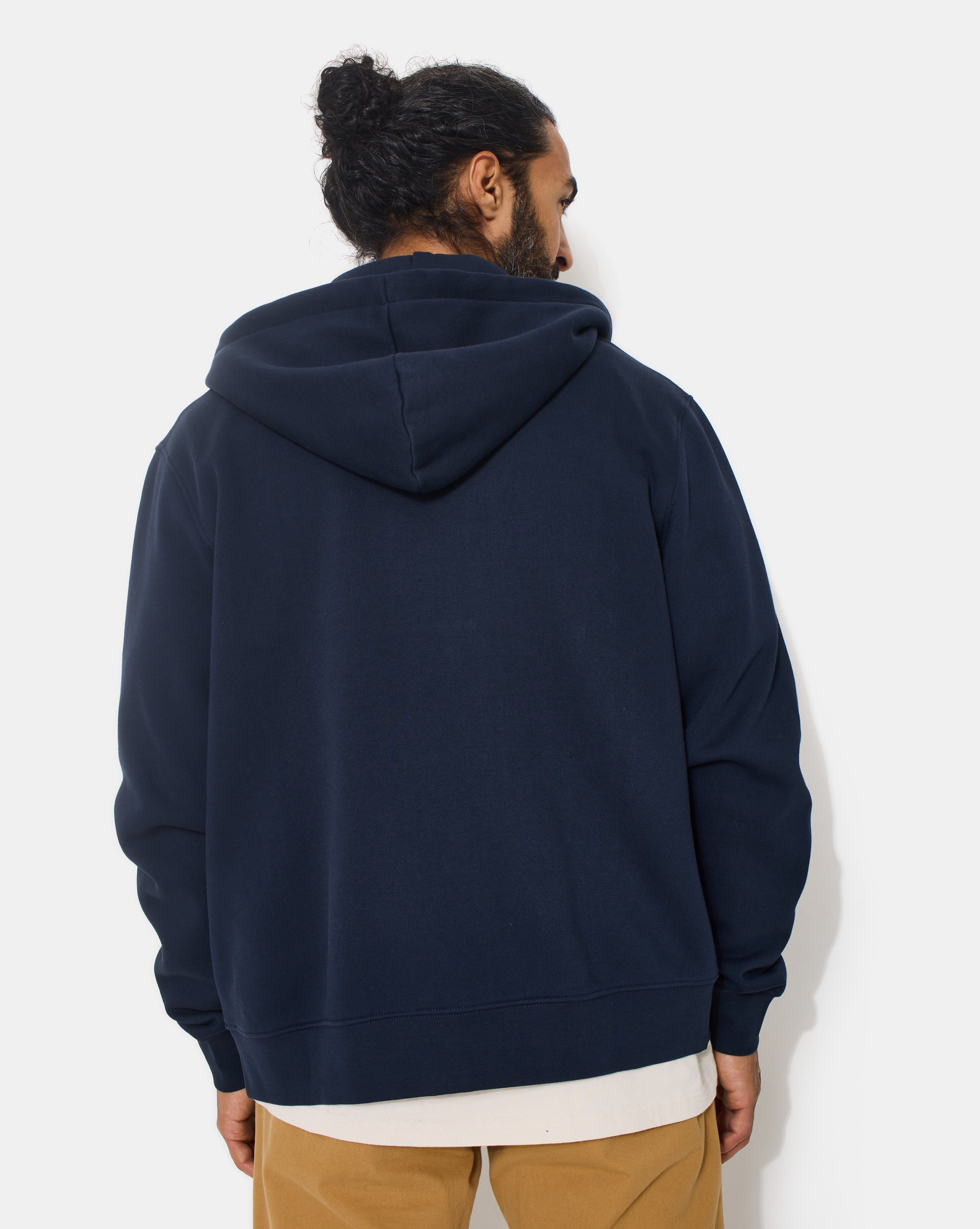 SWEATSHIRT CITY HOOD ZIPPE BLEU