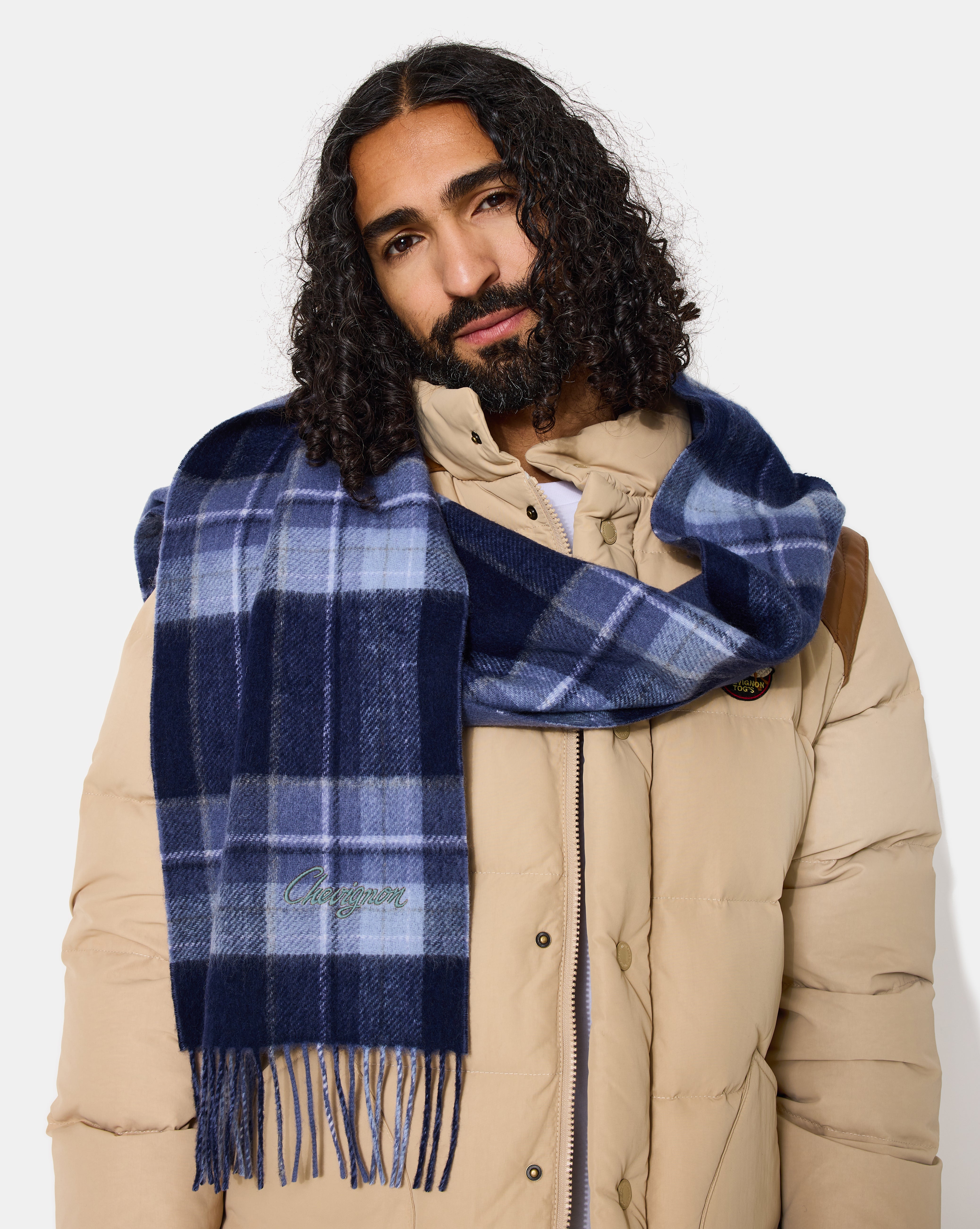 NAVY BLUE CHECKS SCARF