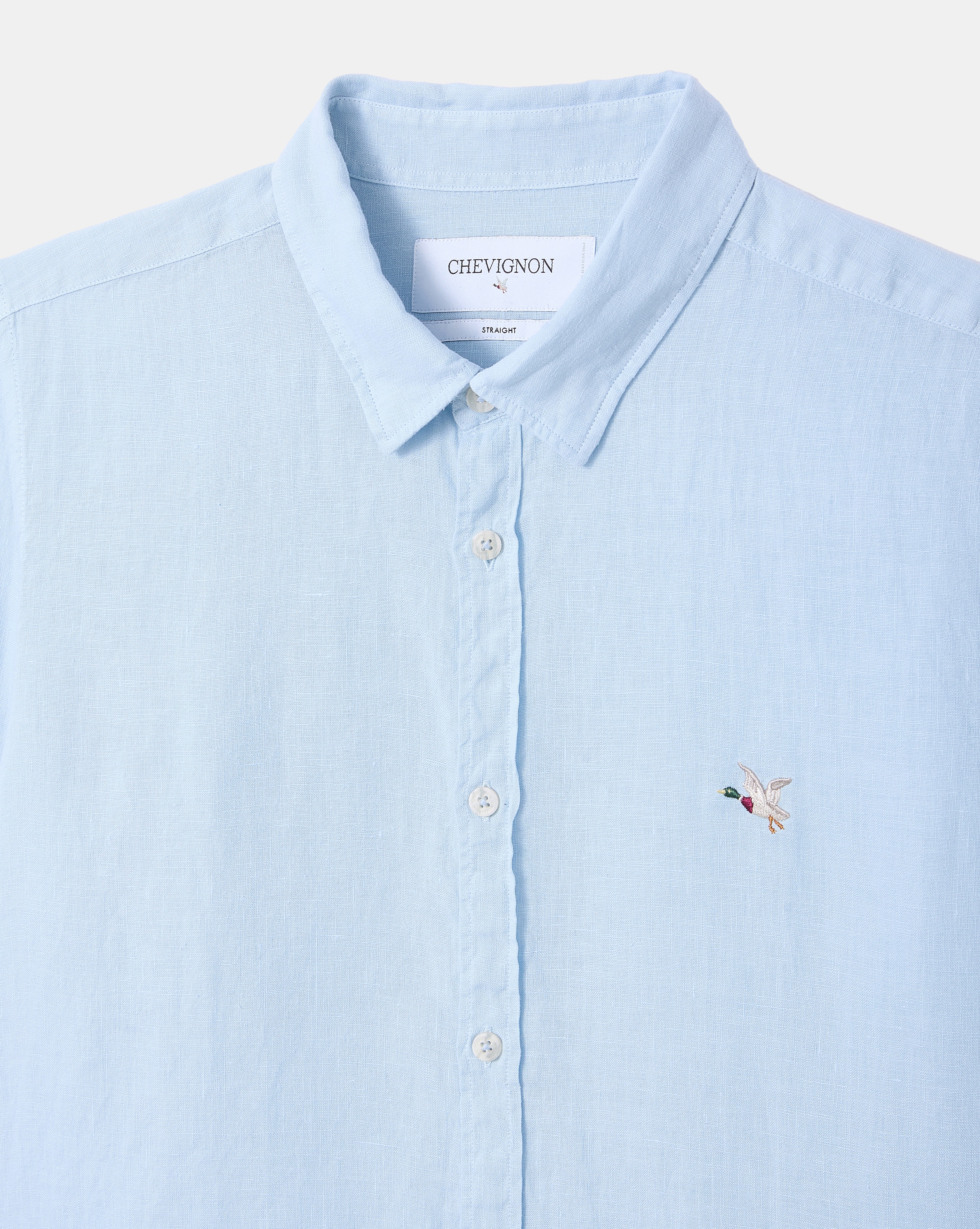 CHEMISE LINO ML BLEU CIEL