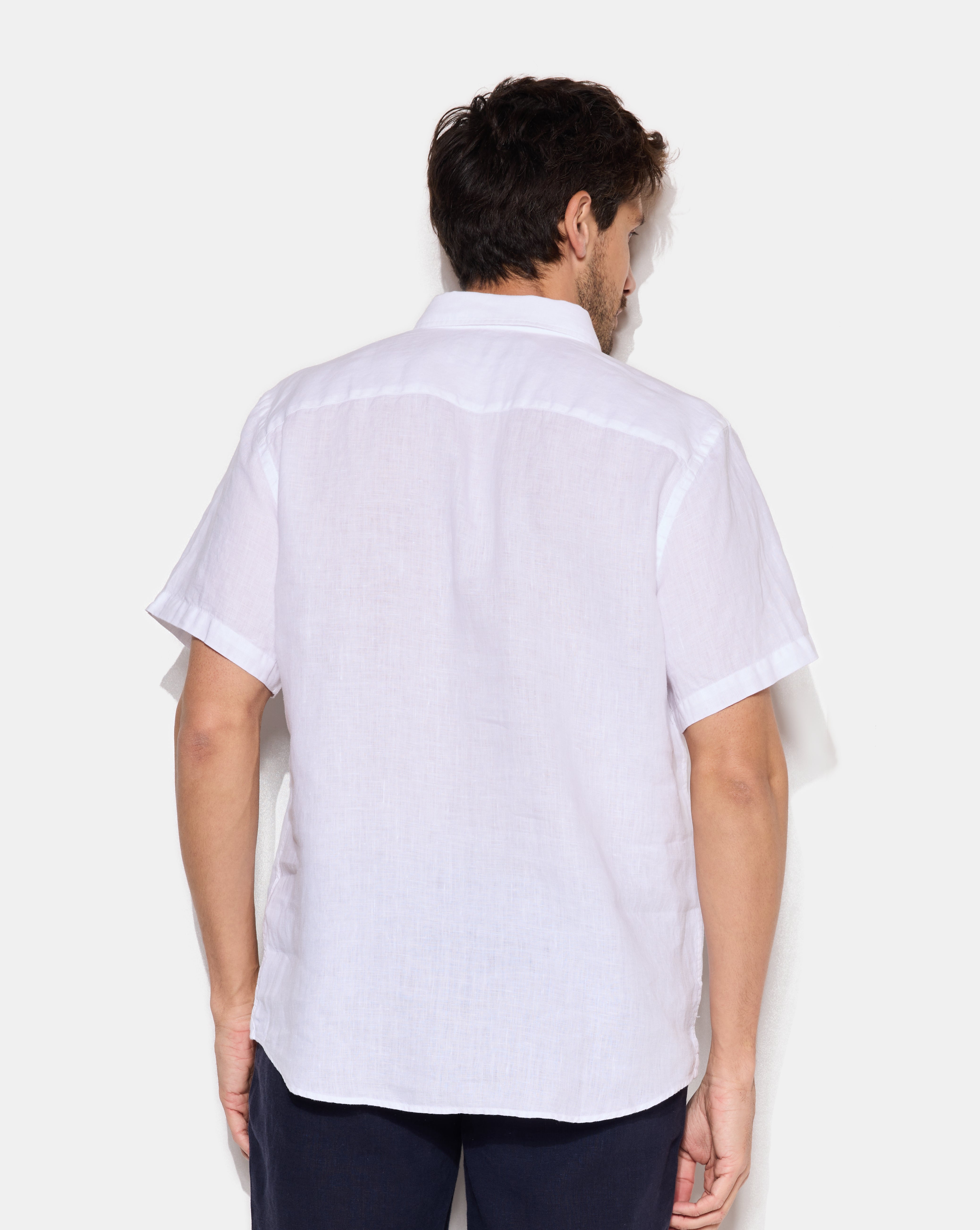 CHEMISE LINO MC BLANC