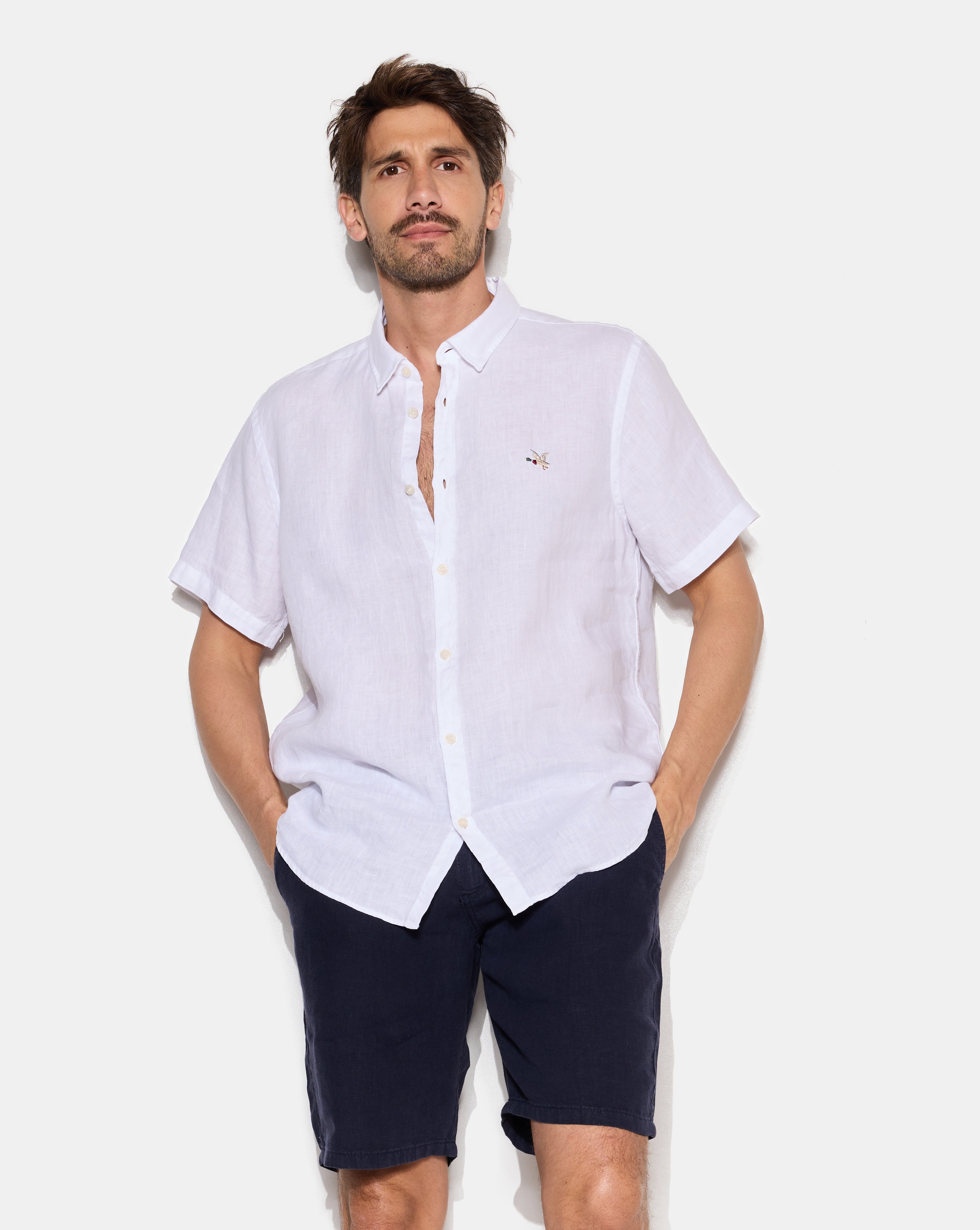 CHEMISE LINO MC BLANC