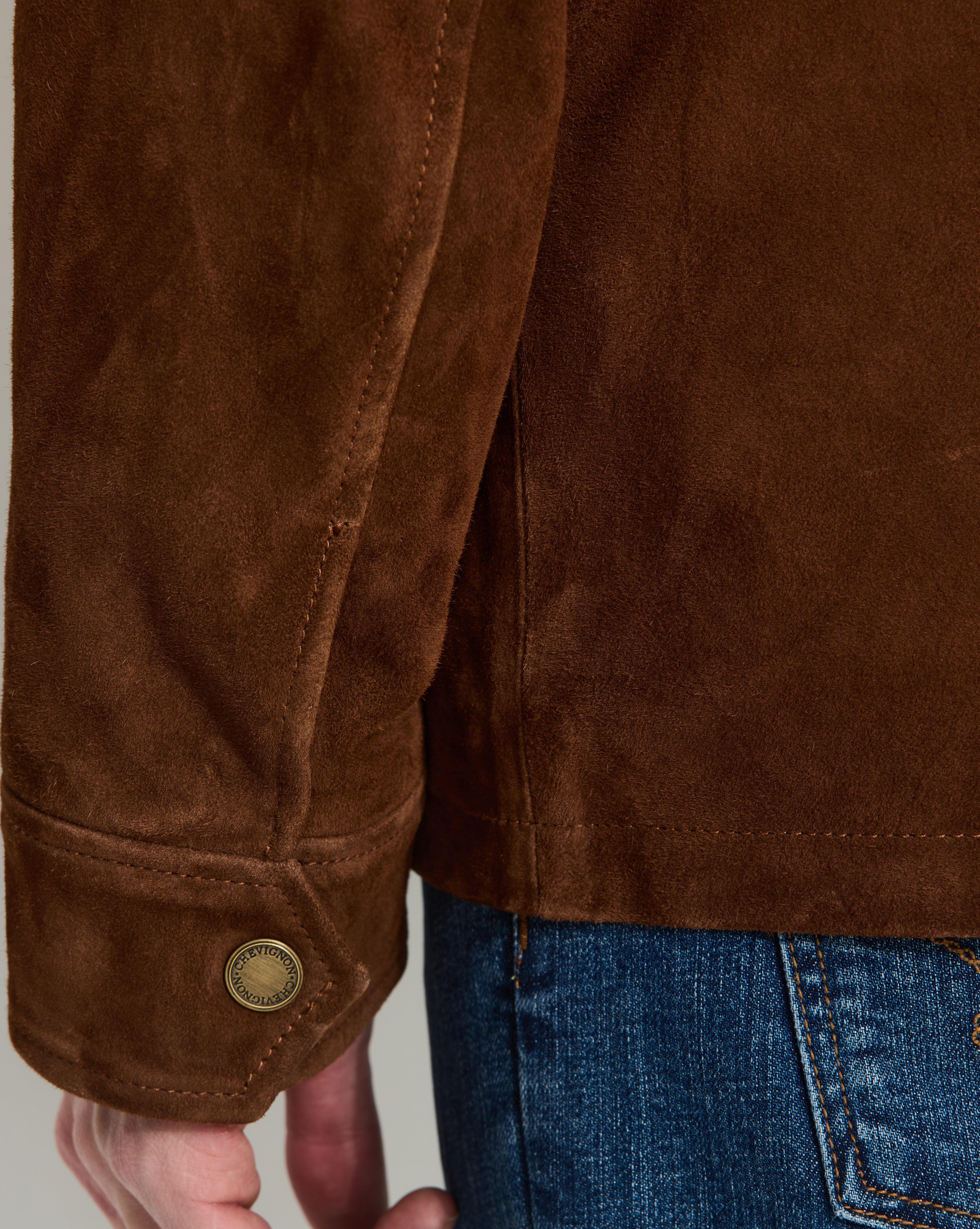 VESTE EN CUIR DAGGER MARRON