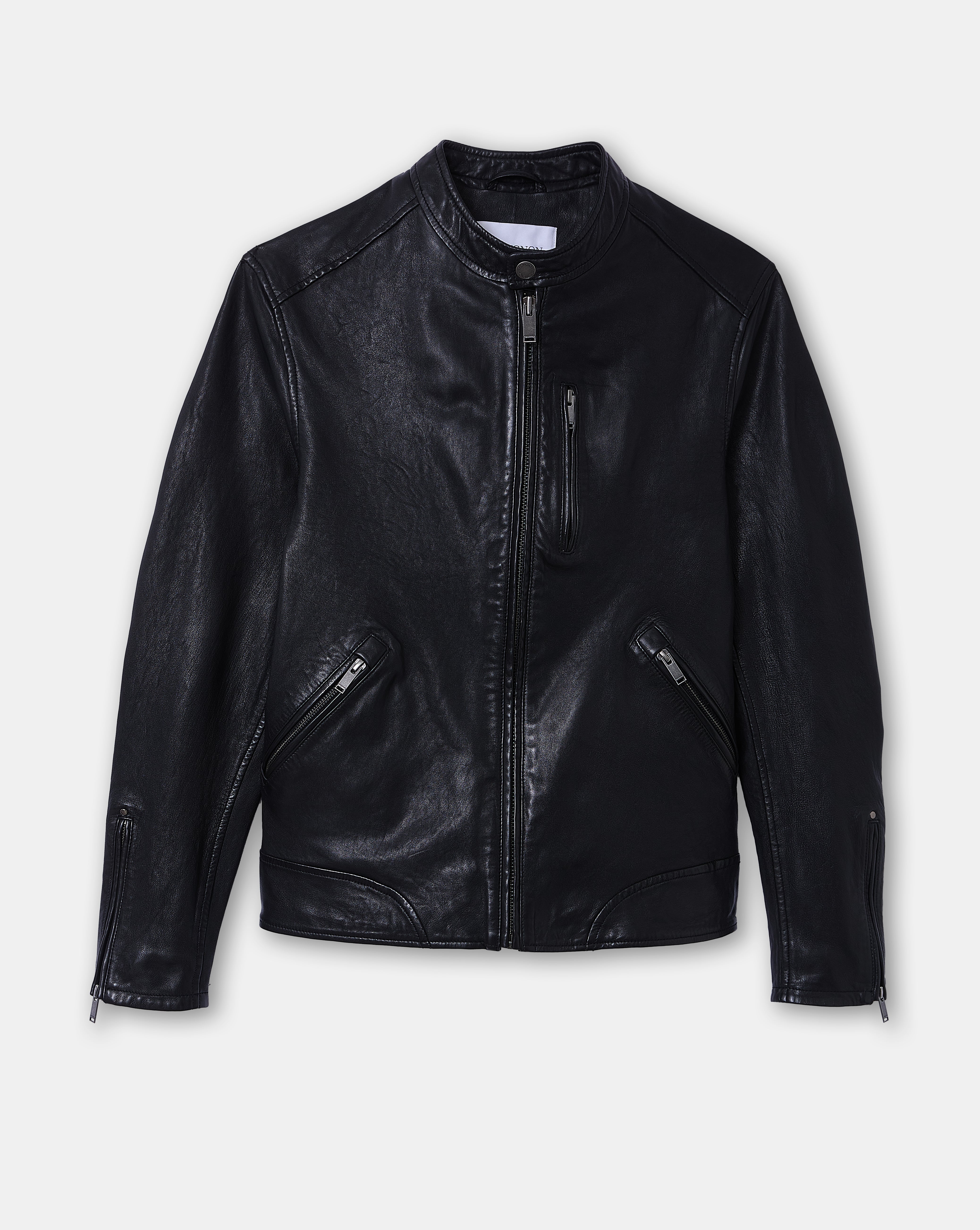 VESTE EN CUIR DUKE NOIR