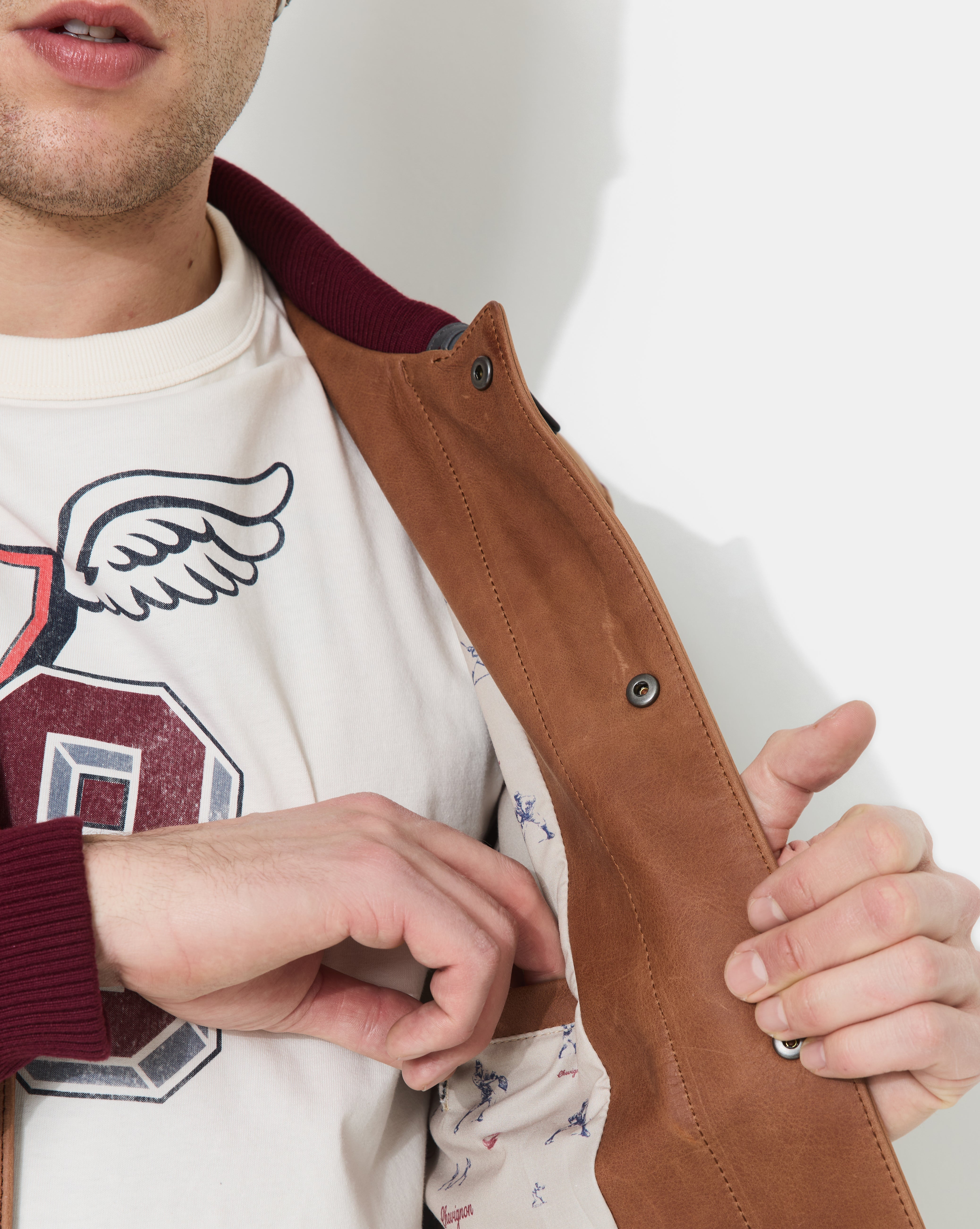 BLOUSON EN CUIR DEAREST BEIGE