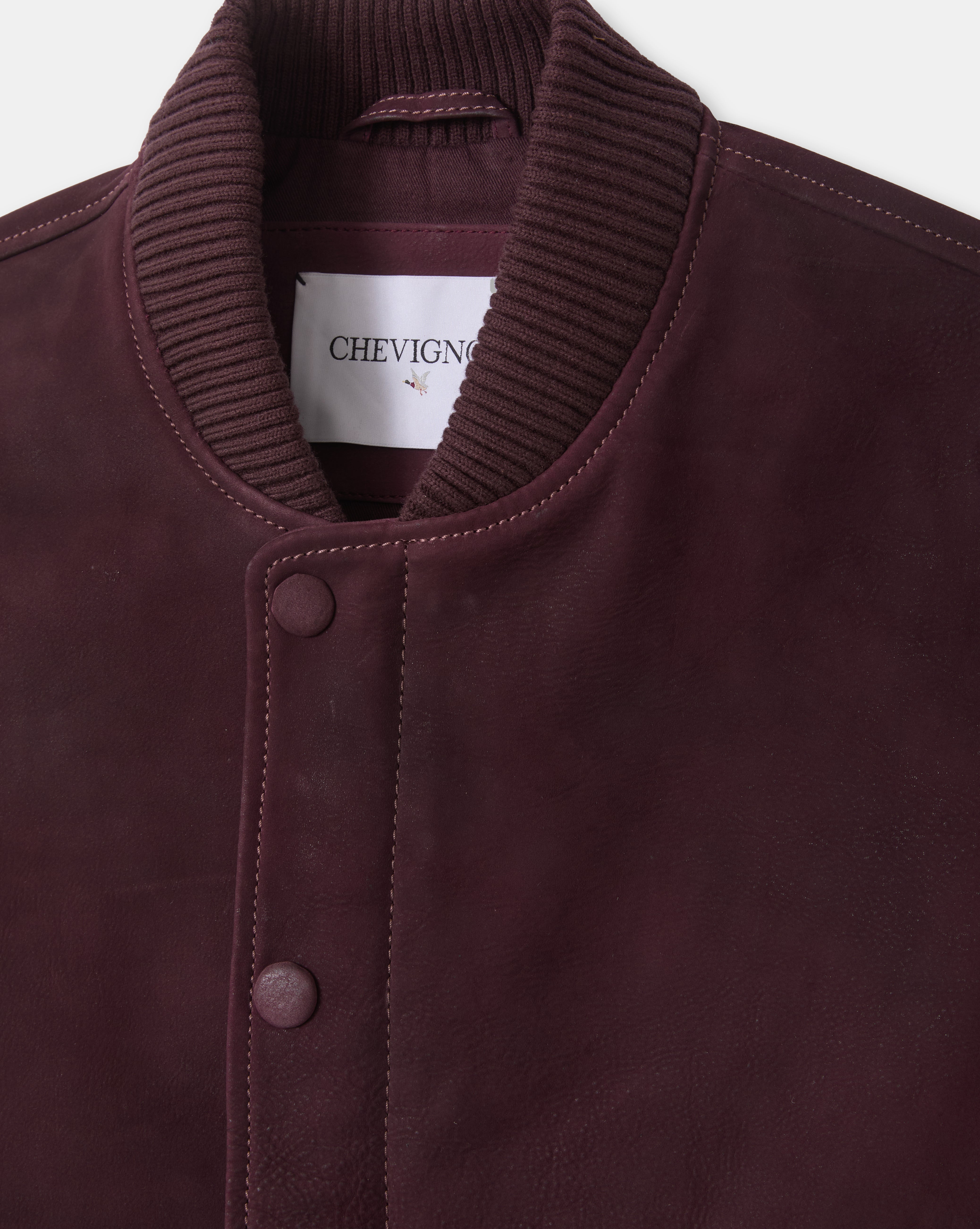 TEDDY EN CUIR DUSTY BURGUNDY