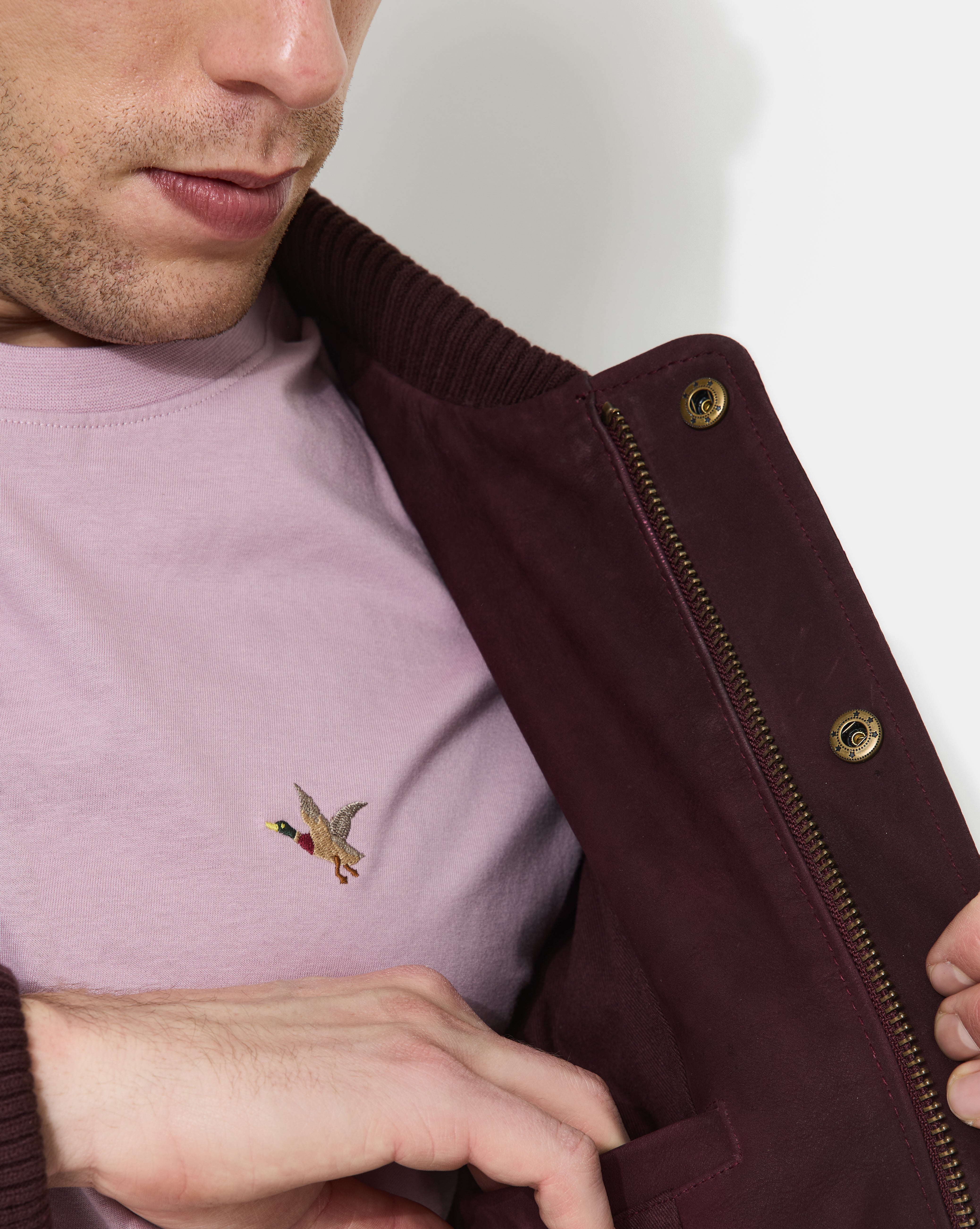 TEDDY EN CUIR DUSTY BURGUNDY