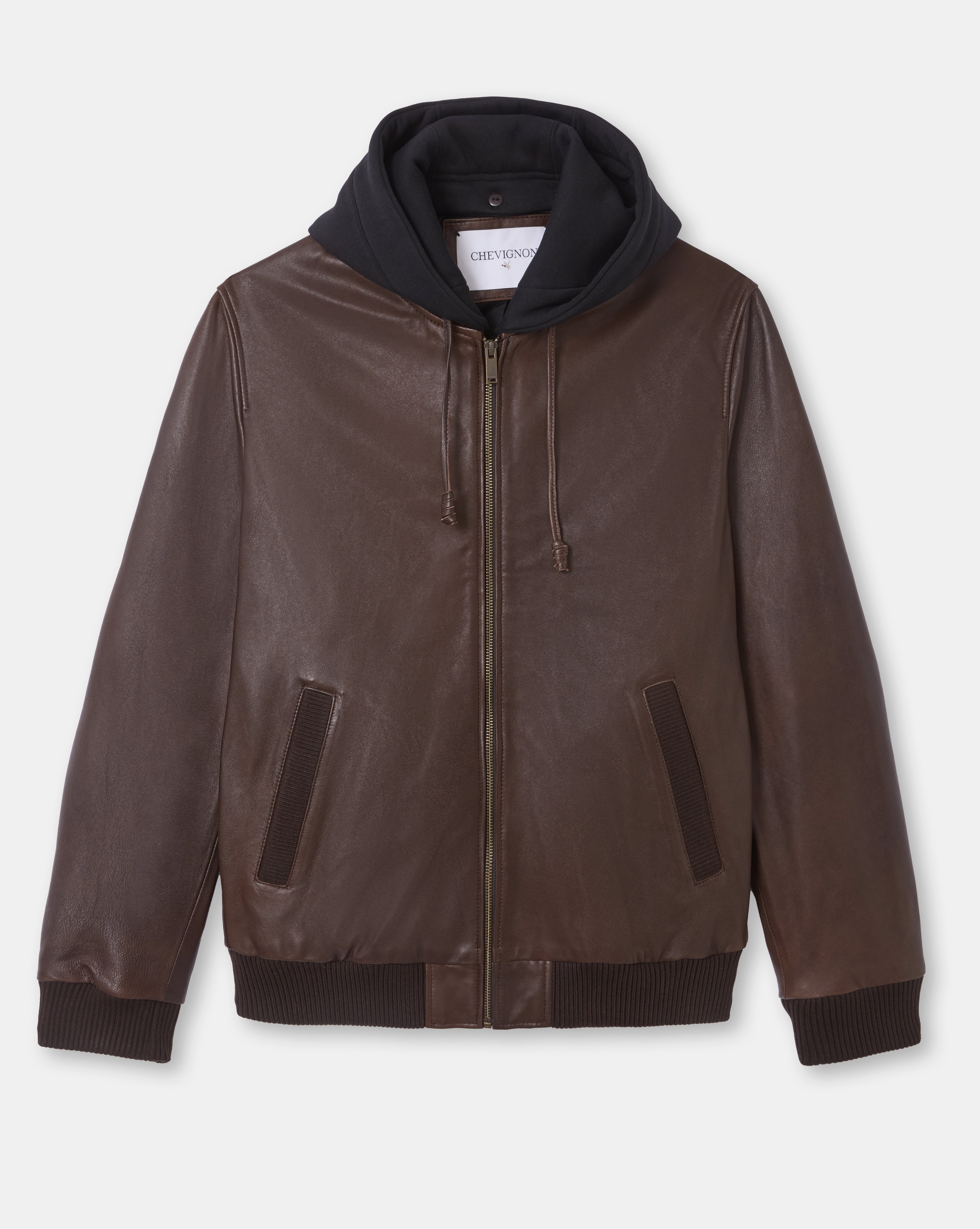 VESTE EN CUIR DJIBRIL MARRON
