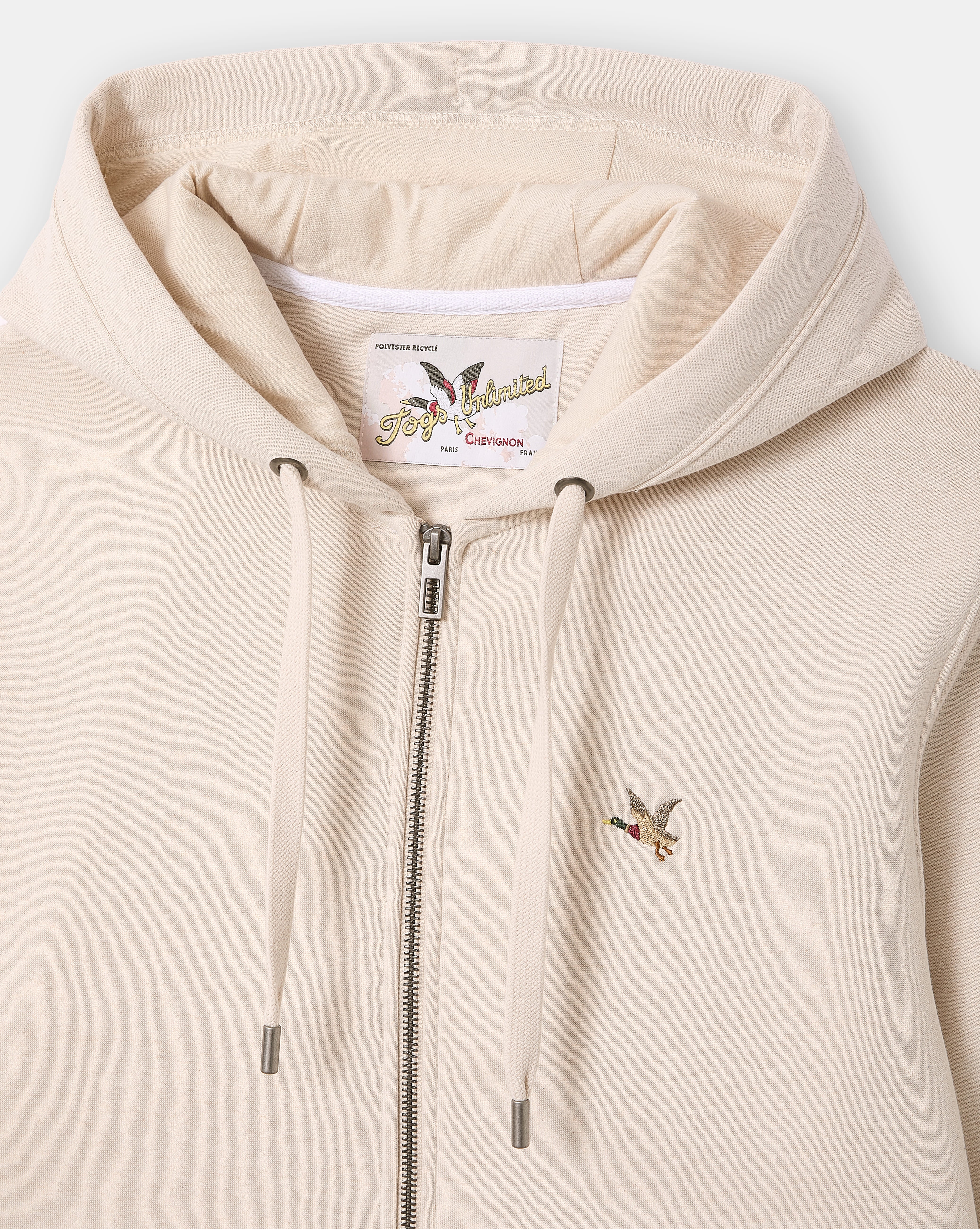SWEATSHIRT CITY HOOD ZIPPE BEIGE