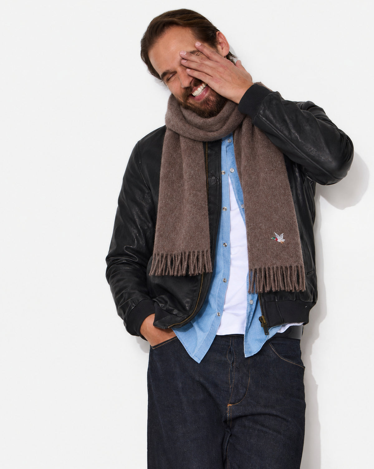 ÉCHARPE EN LAINE EDUCK MARRON