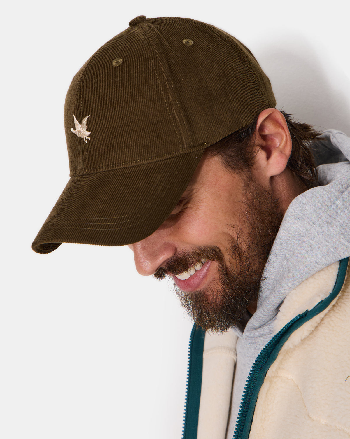 CASQUETTE EN VELOURS ELVET KAKI