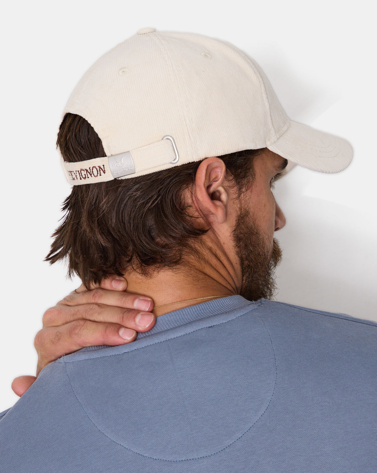 CASQUETTE EN VELOURS ELVET ÉCRU