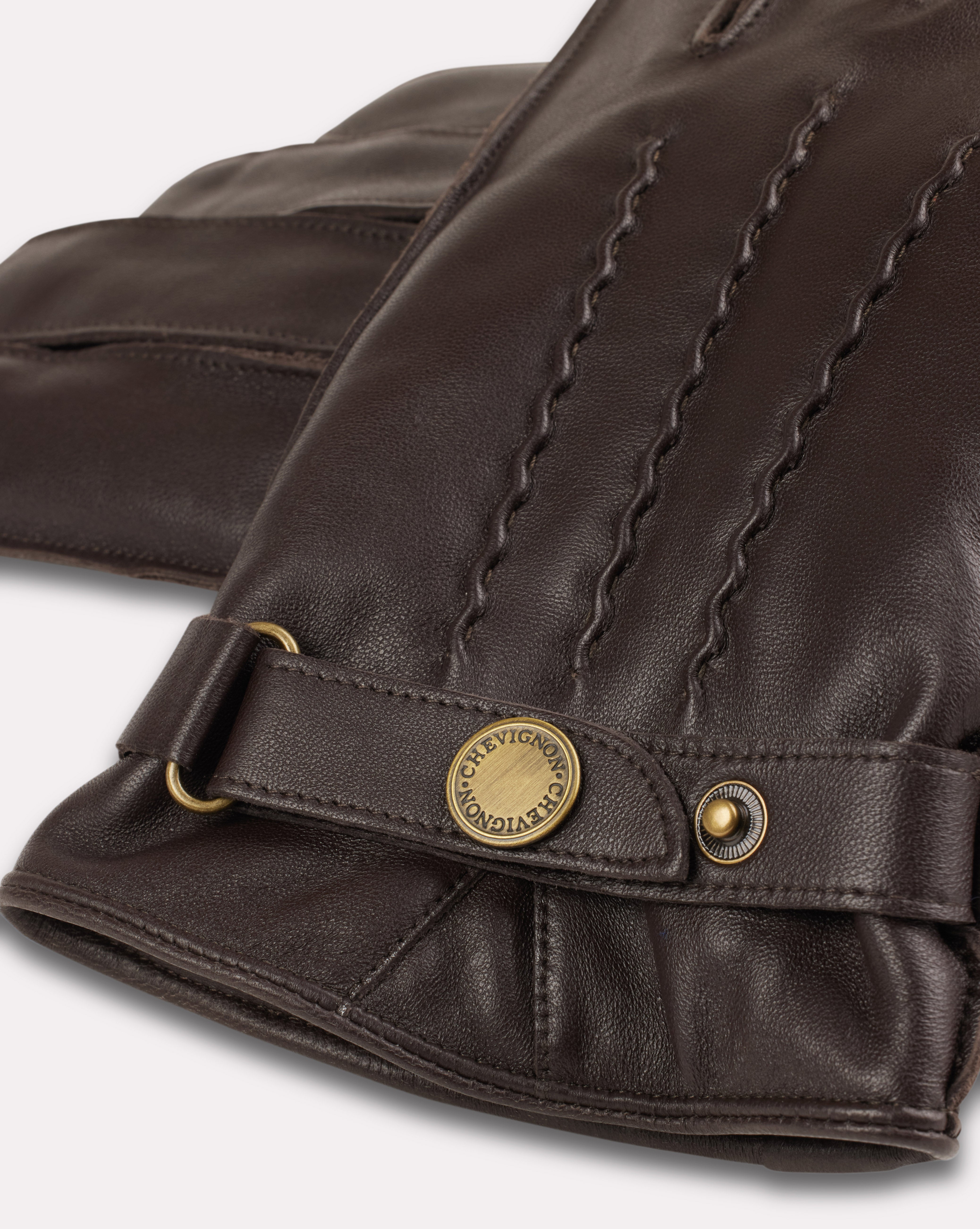 GANTS TROIS PLIS MARRON