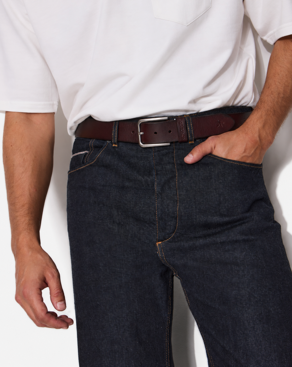 BUFFALO BROWN LEATHER BELT