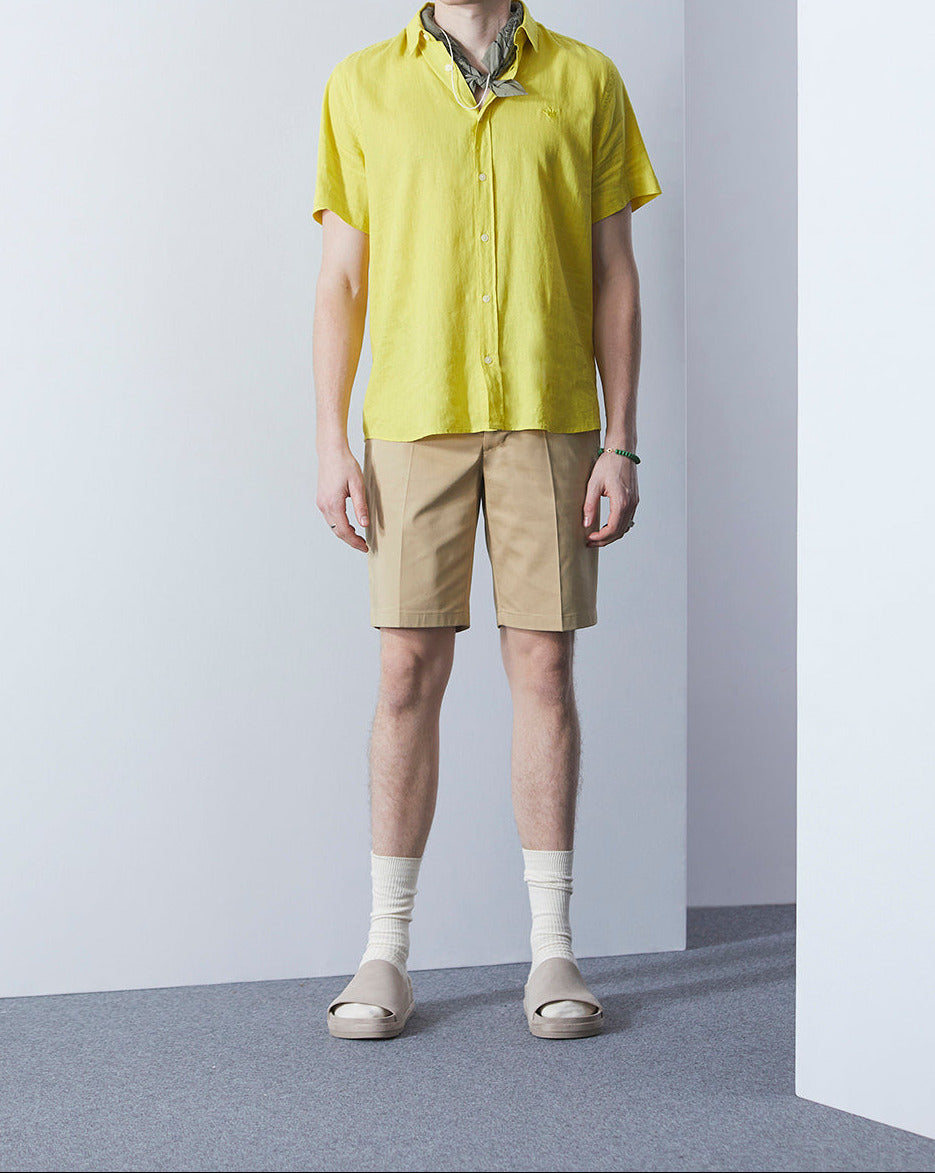 SHORT TOGS YELLOW LINEN SHIRT