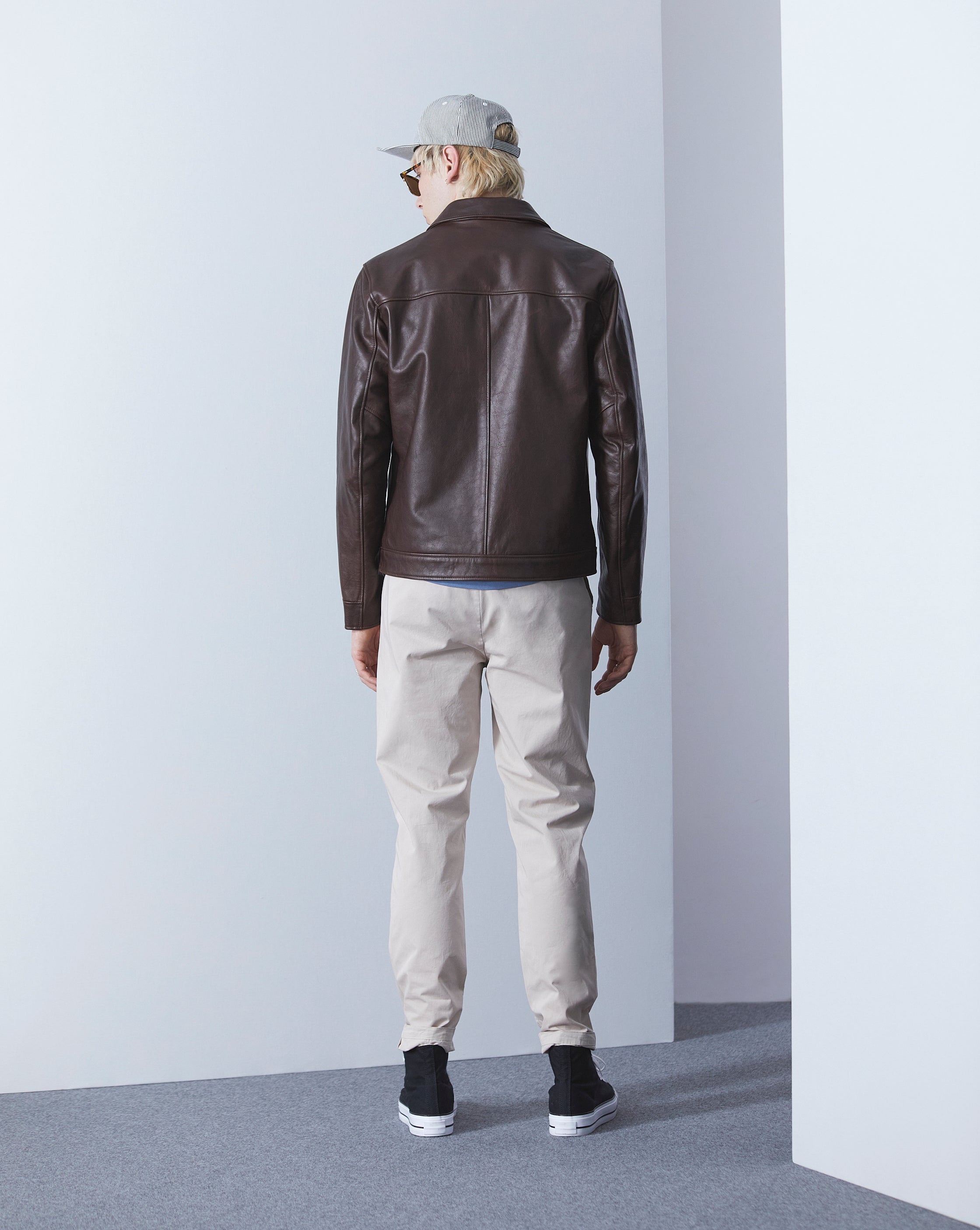 BLOUSON MOTOR MARRON