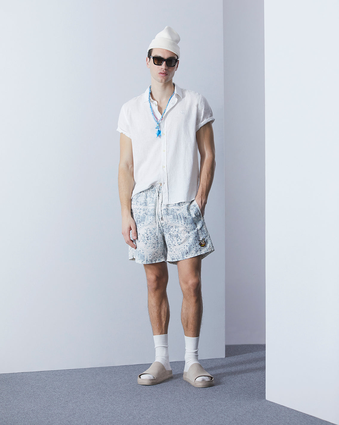 CHEMISE EN LIN SHORT TOGS BLANC