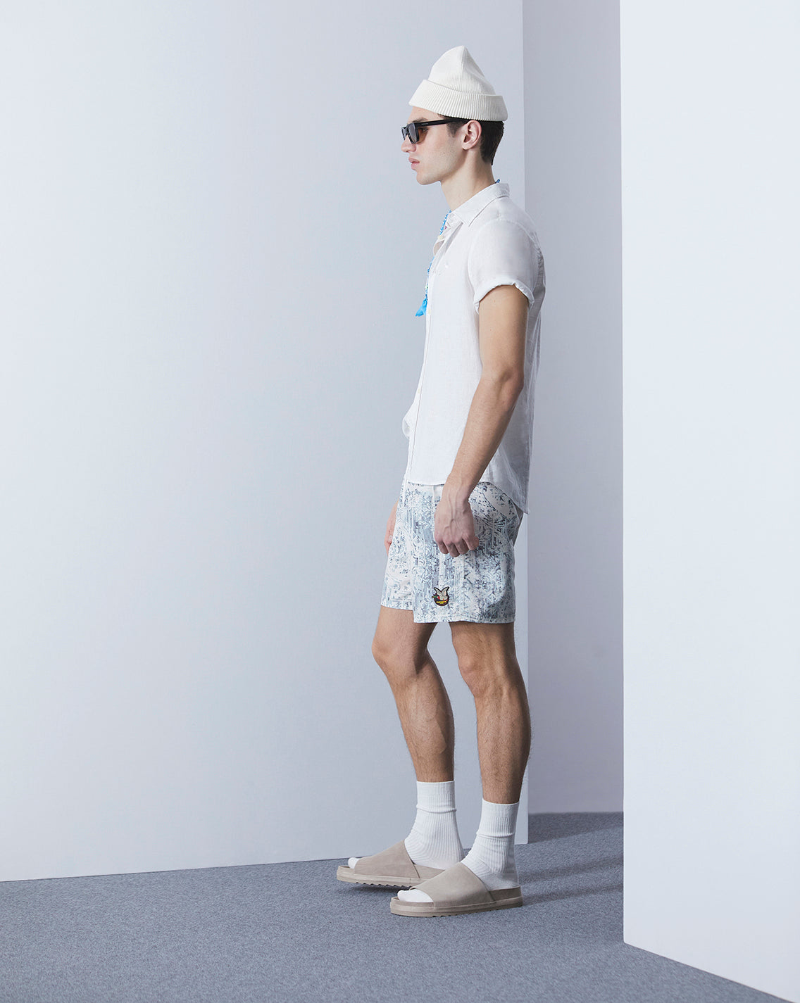 CHEMISE EN LIN SHORT TOGS BLANC