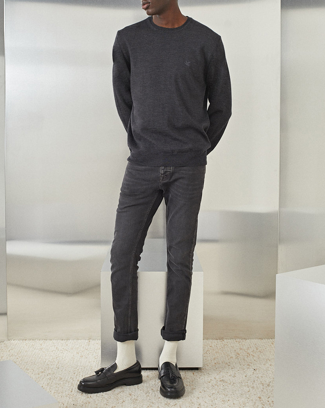 PULL U TOGS EN LAINE MERINOS GRIS